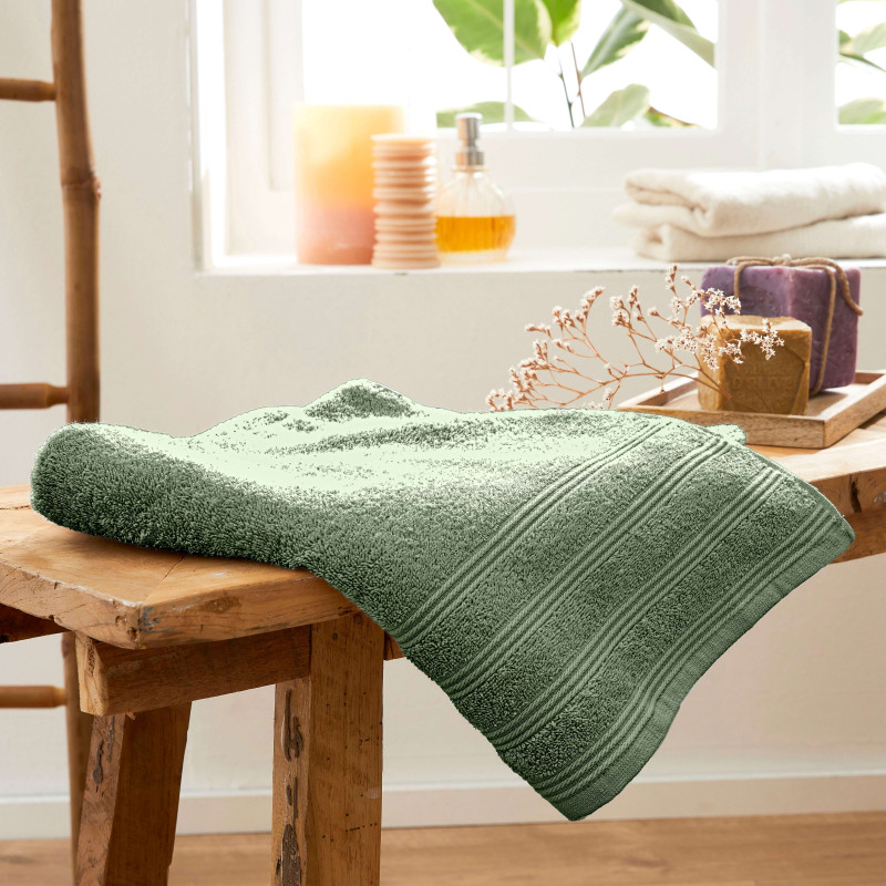 100% combed cotton bath towel COTON PUR Green