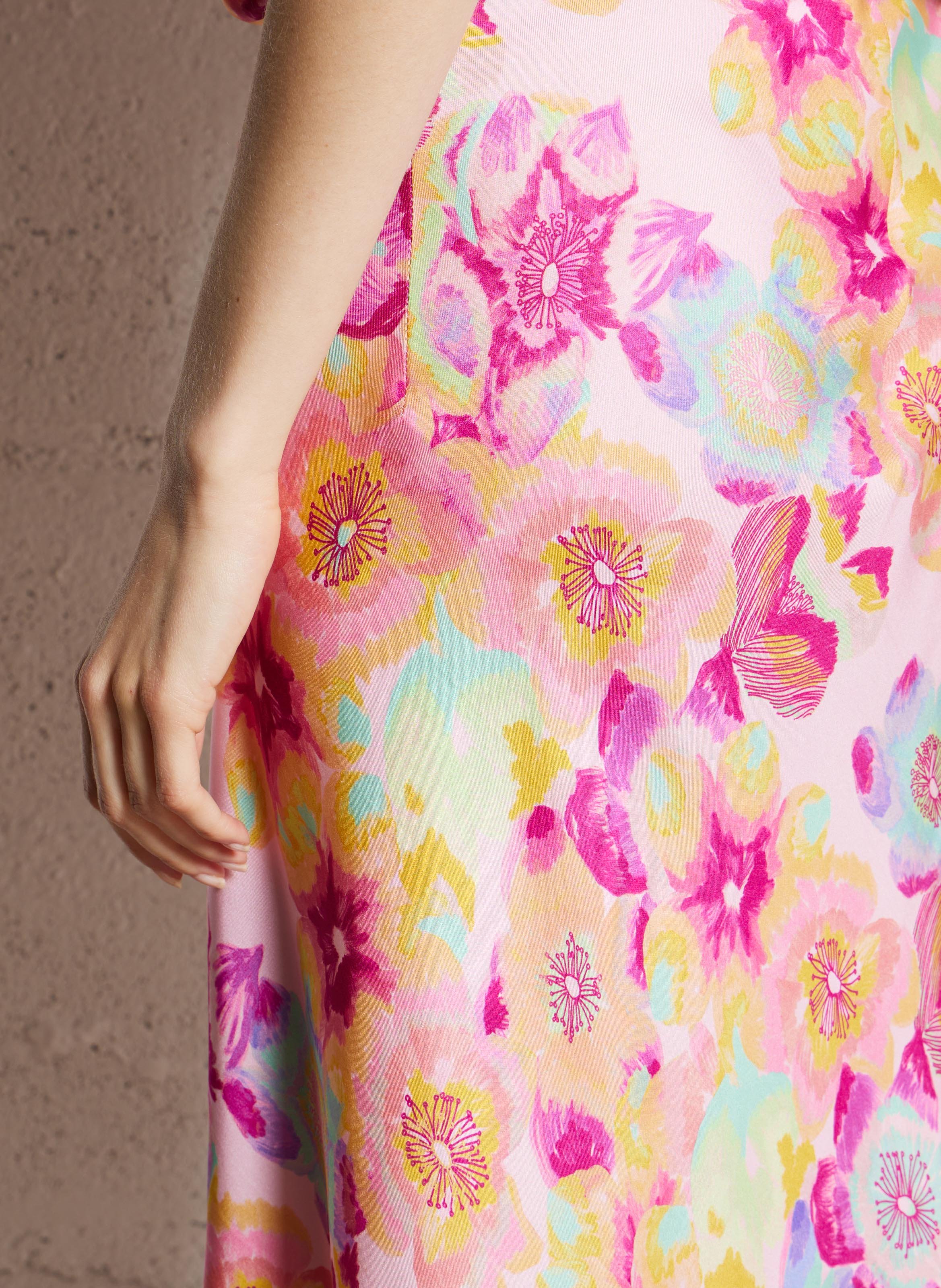 Straight silk long skirt ELISE CHALMIN Pink