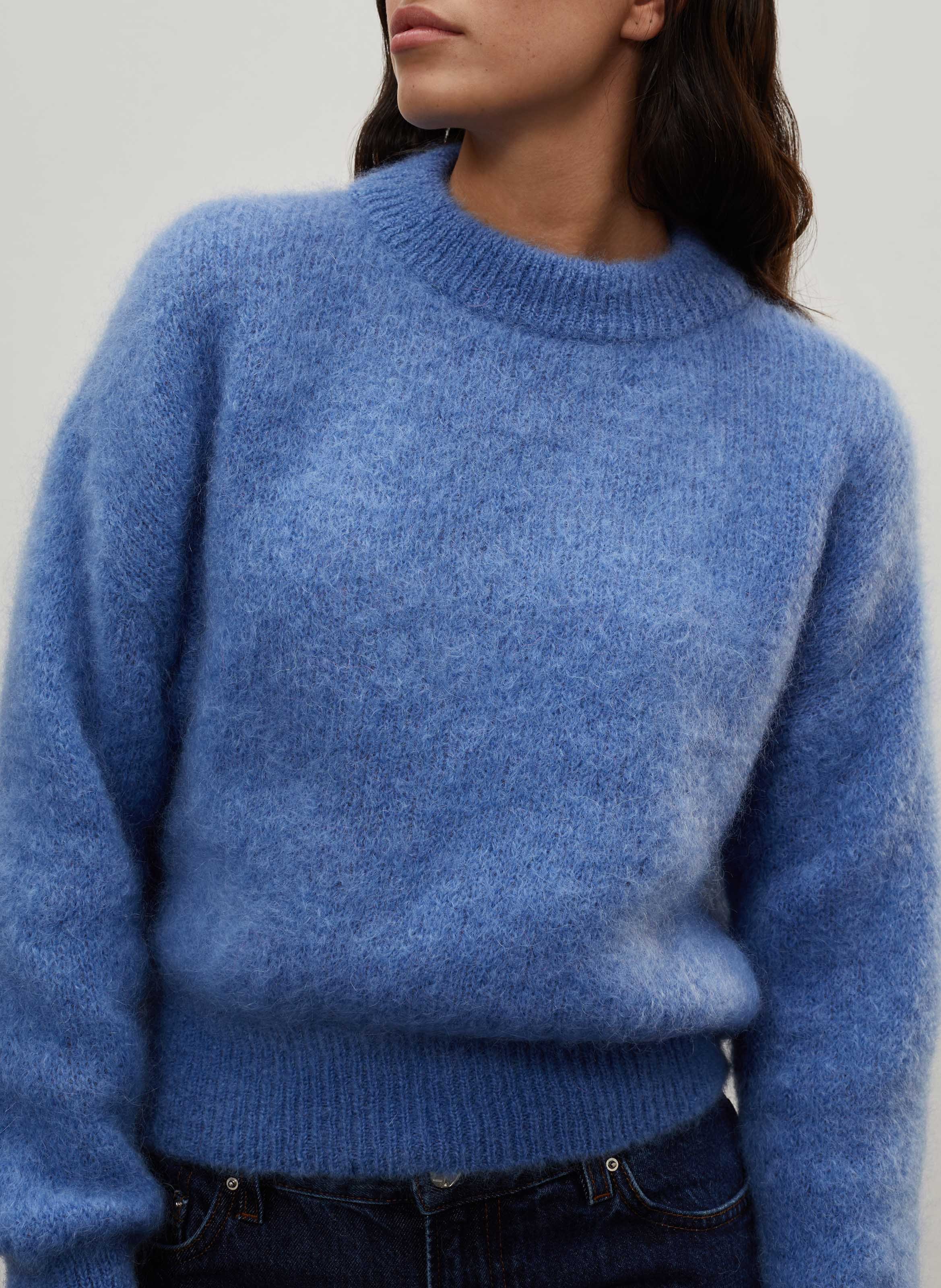 Pull col rond en laine mélangée SURPRISE Bleu