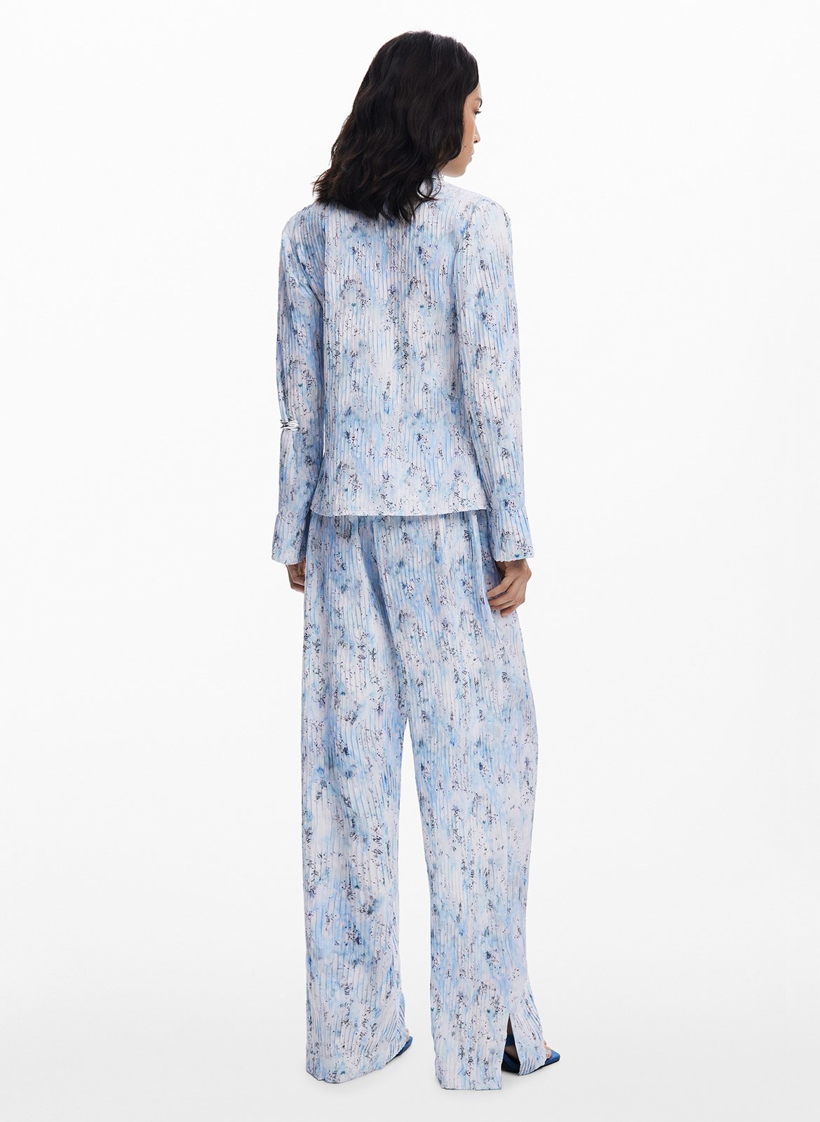 Camicia ampia scollo a V DESIGUAL Blu