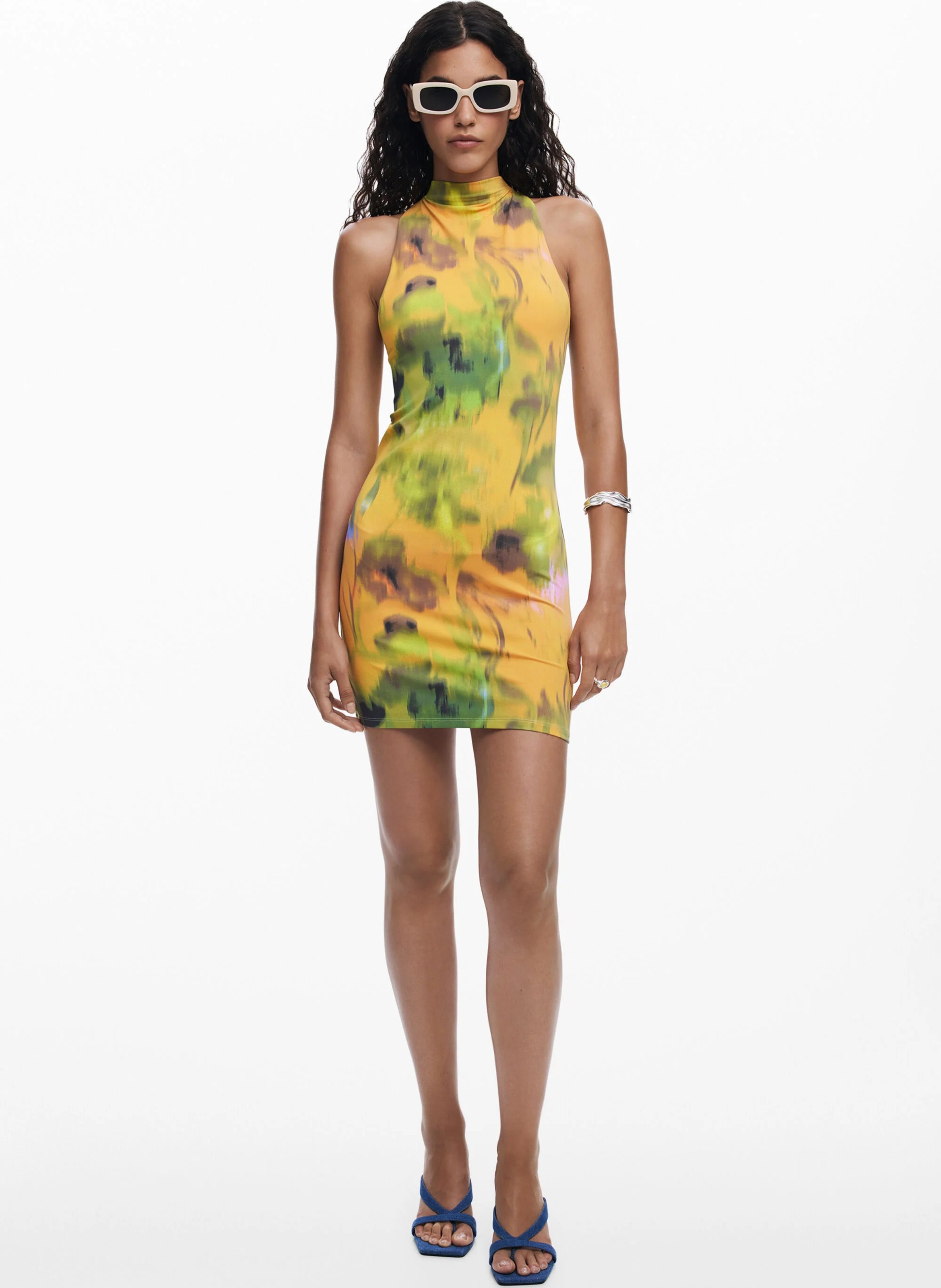 Short watercolor gradient dress DESIGUAL Yellow