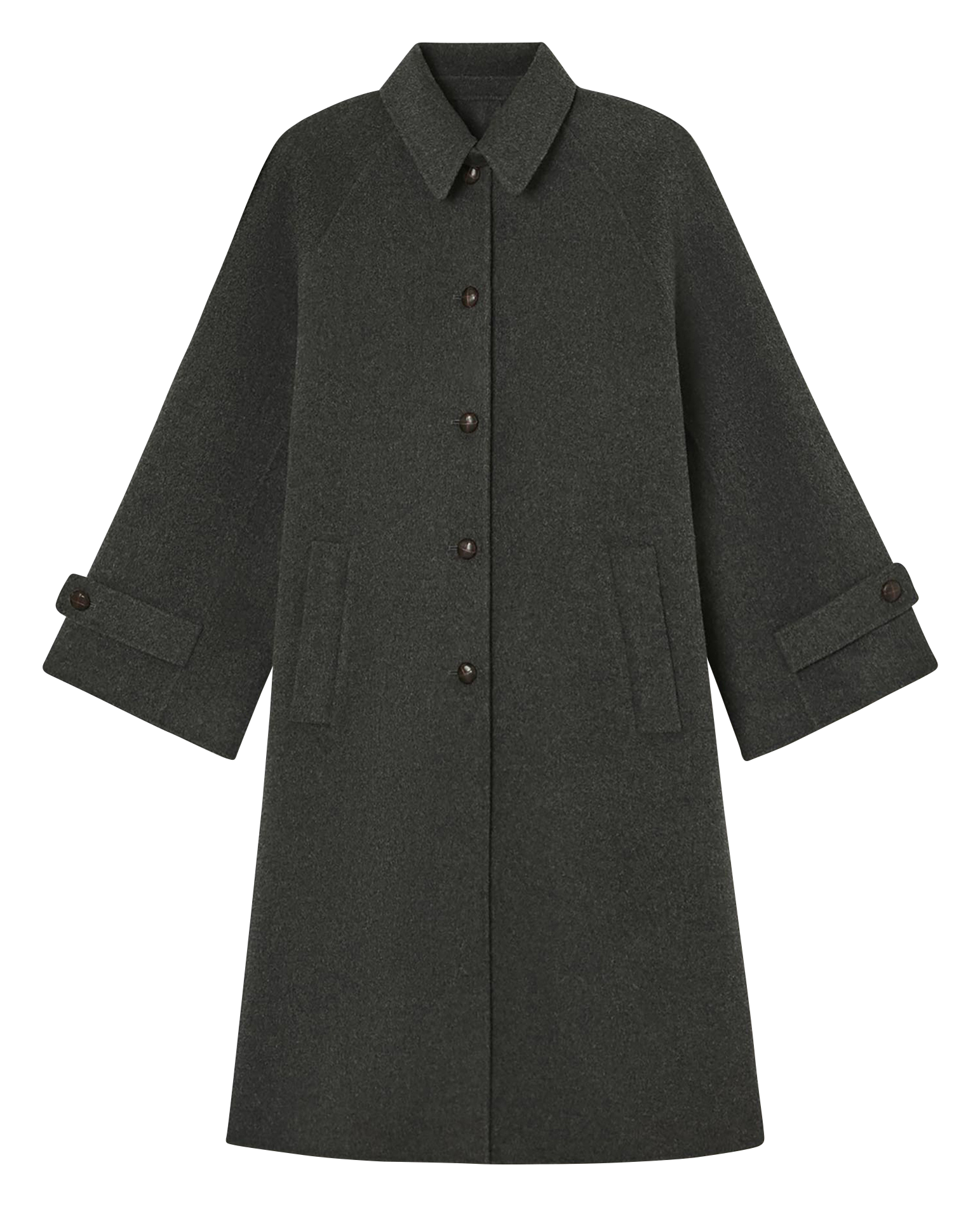 Manteau col classique en laine mélangée TARA JARMON Gris