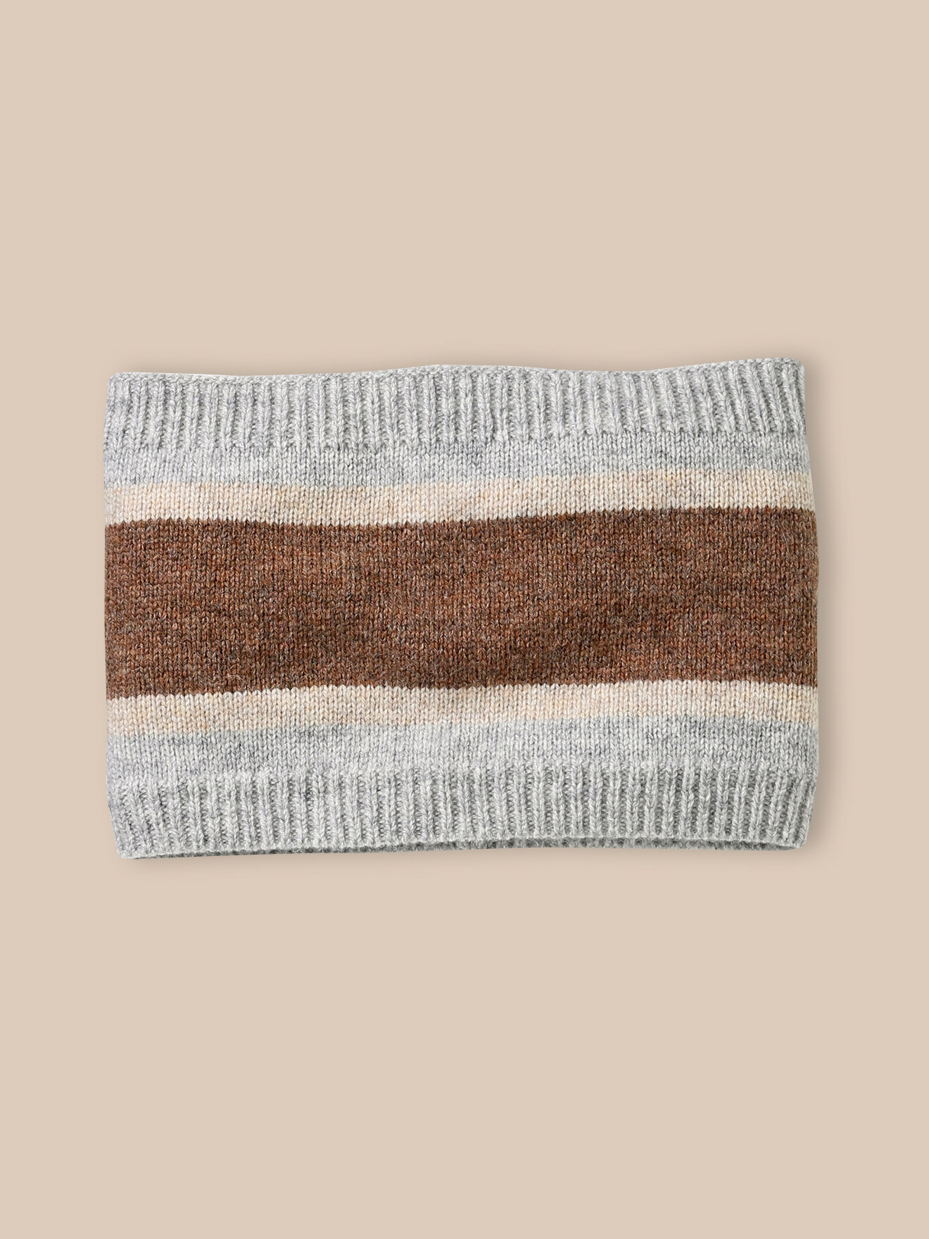 Striped wool snood CYRILLUS Brown