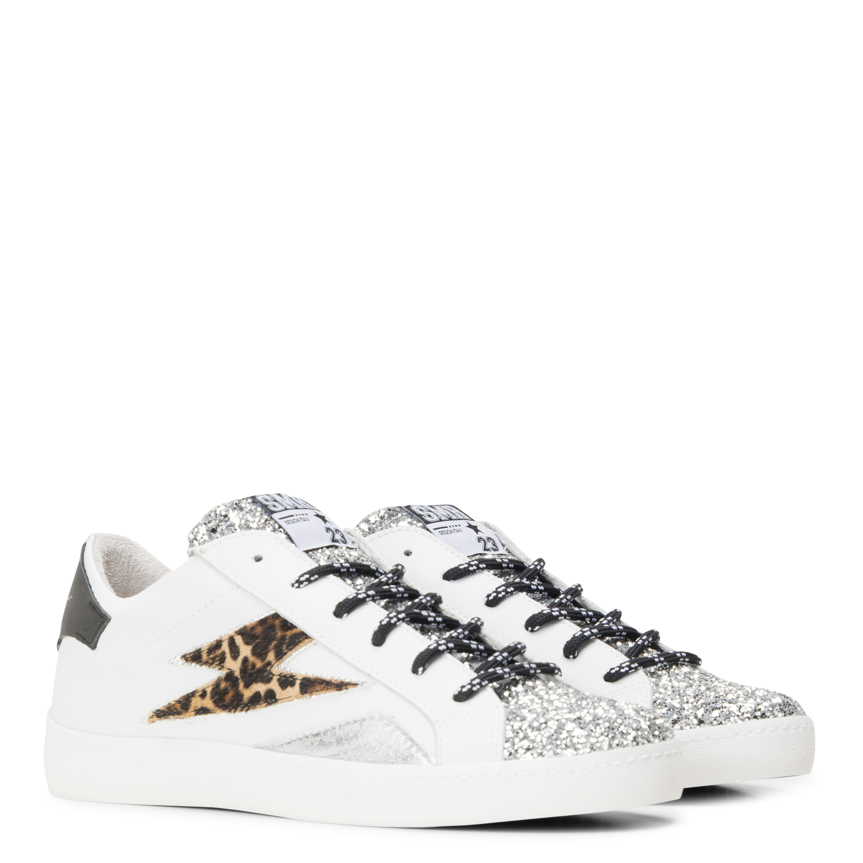 Baskets basses en cuir mélangé SEMERDJIAN - SMR Argent