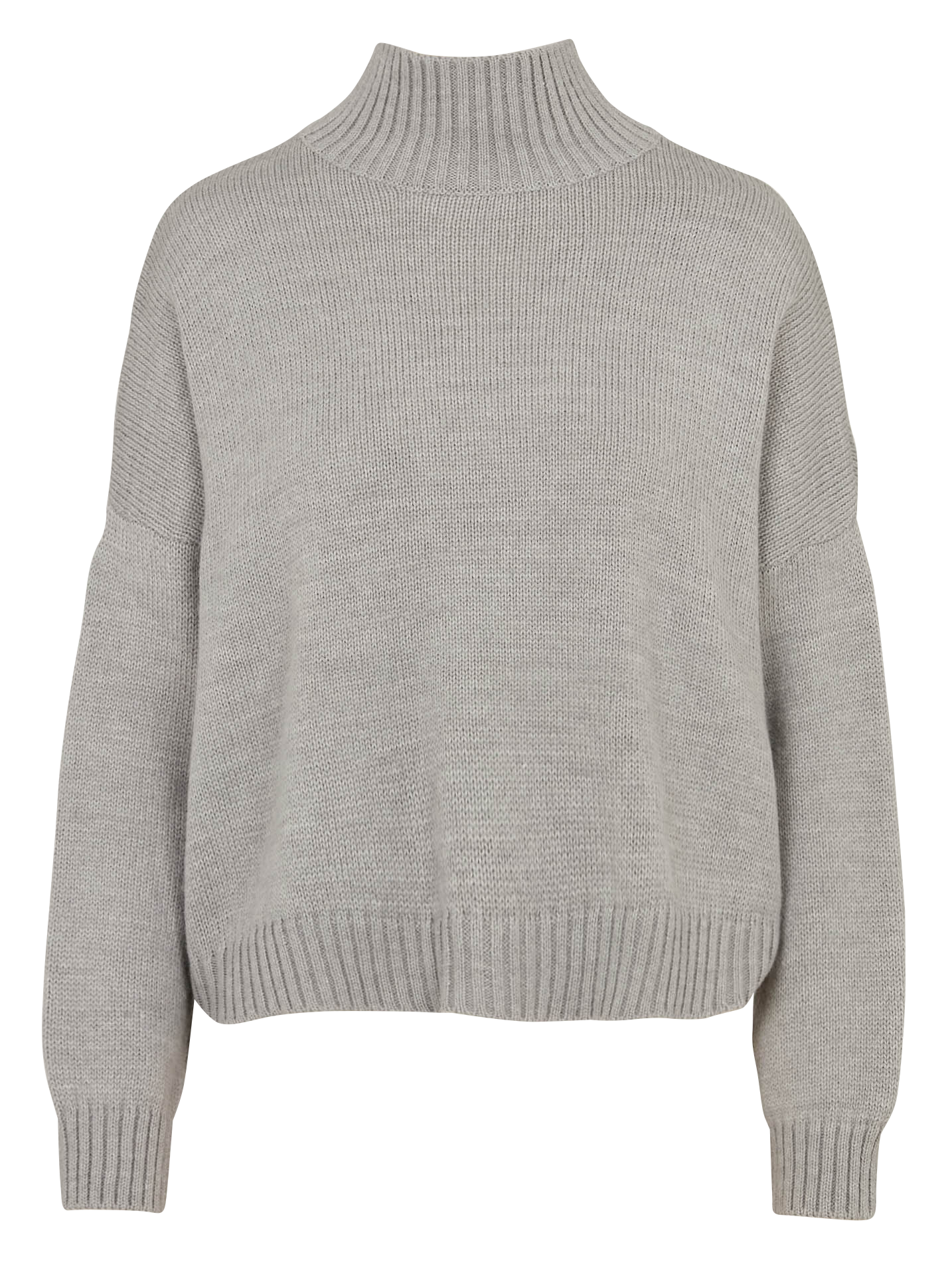 Weiter Pullover mit hohem Rollkragen aus Alpakamischung MASSCOB Silber