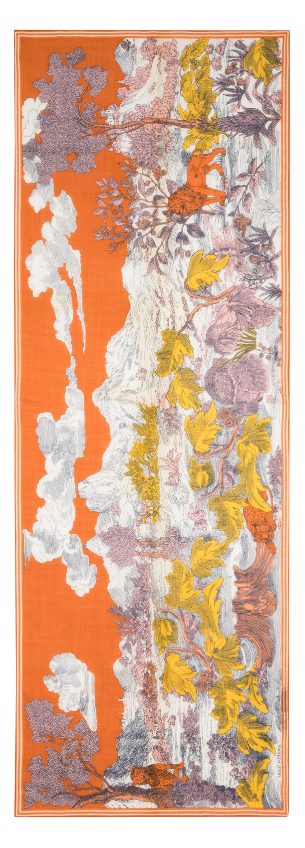 Foulard imprimé en laine INOUI EDITIONS Orange