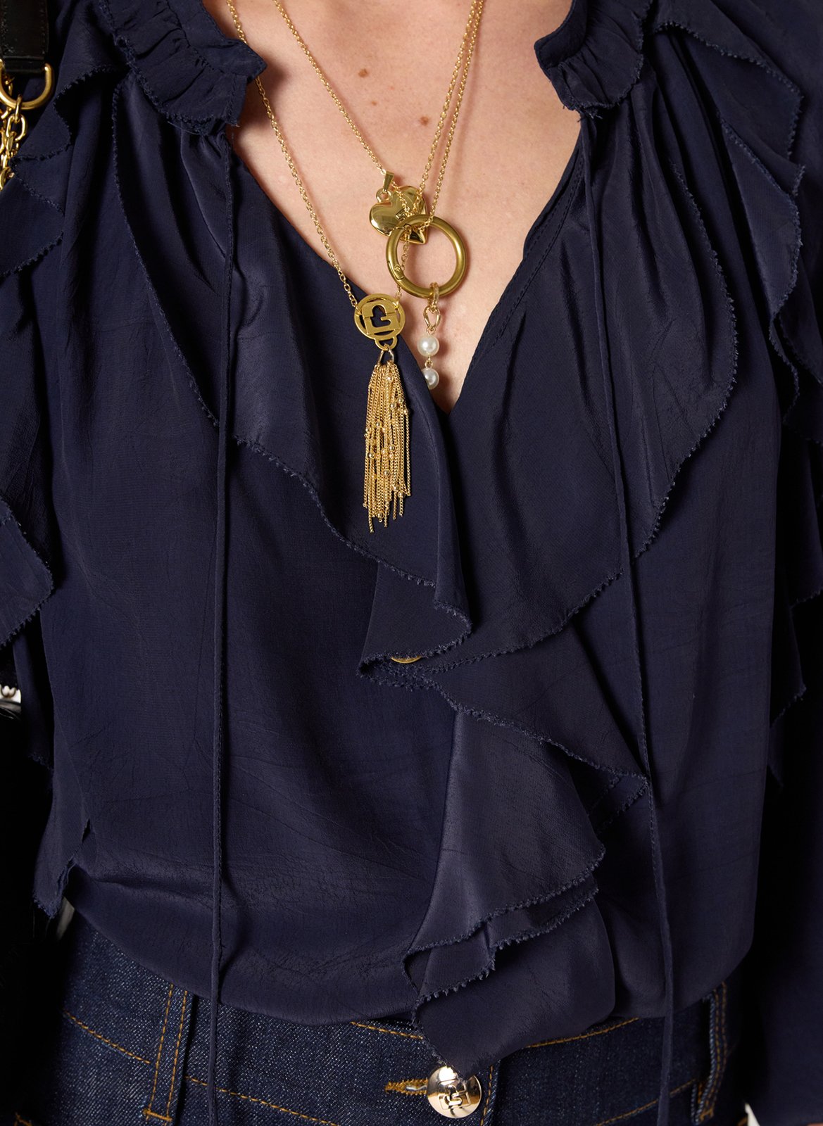 Rechte satijnen blouse GERARD DAREL Blauw