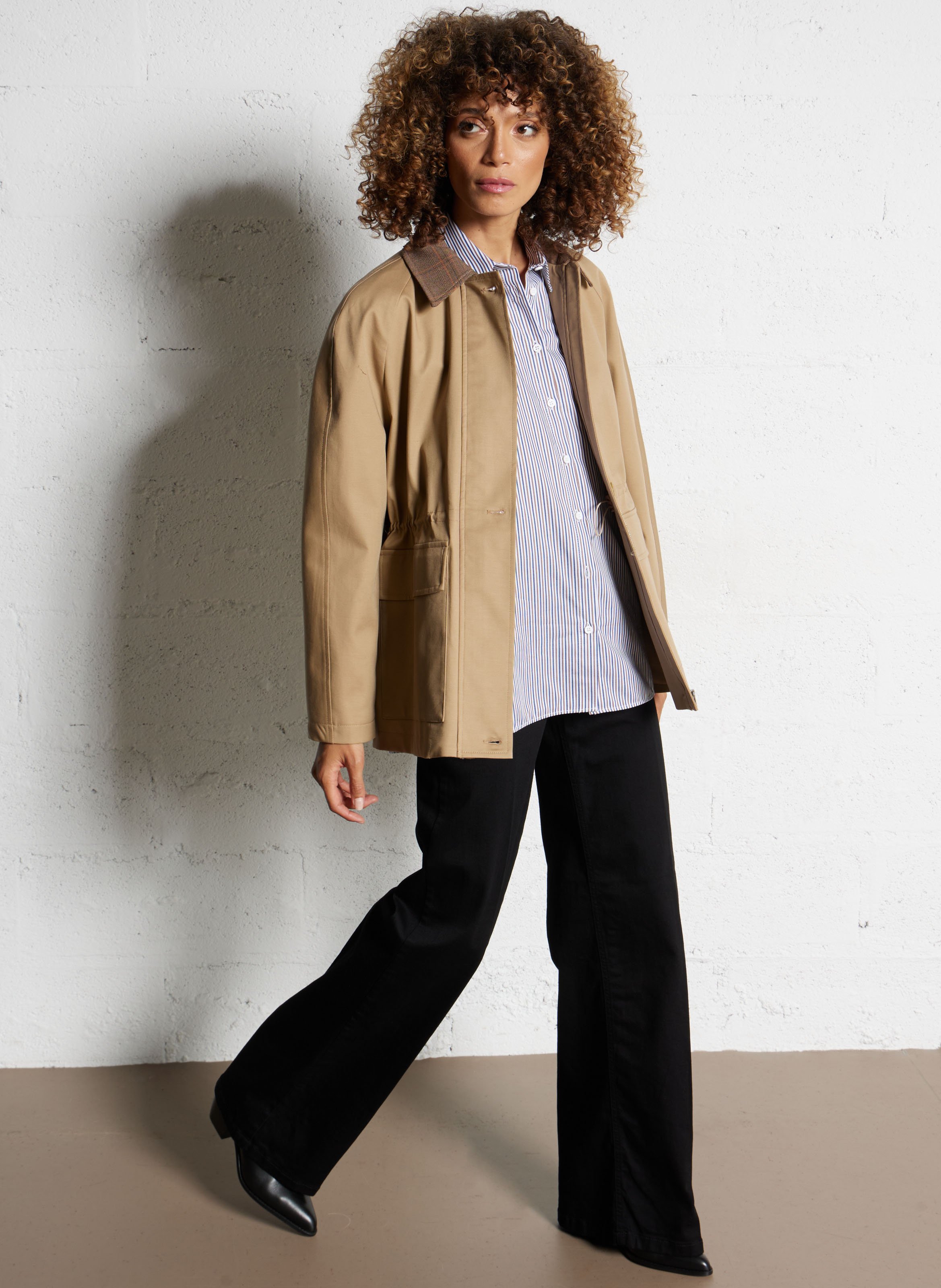 Oversized mantel van gemengd katoen IMPERIAL Bruin