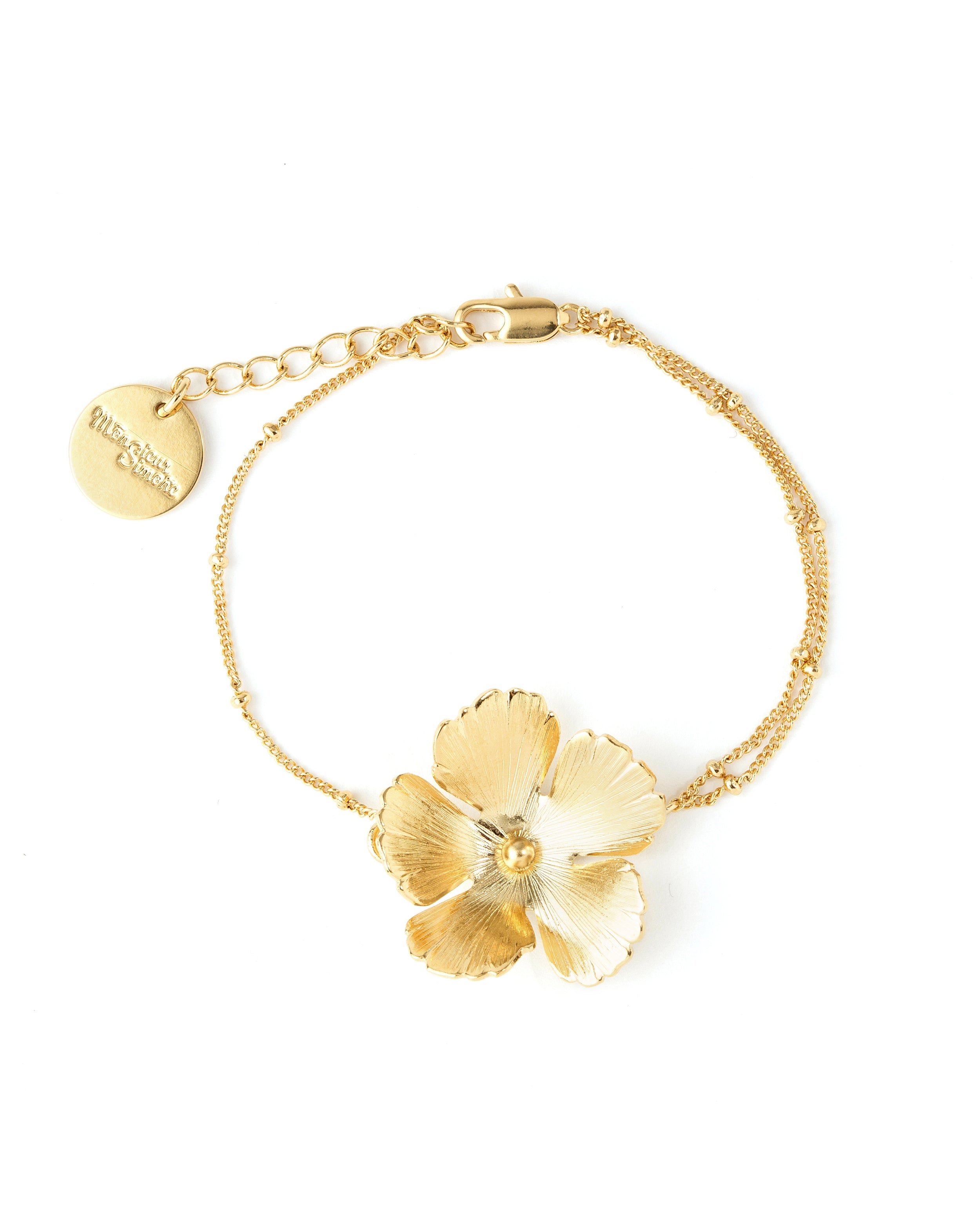 HESPÉRIS - Silver-plated flower bracelet MONSIEUR SIMONE