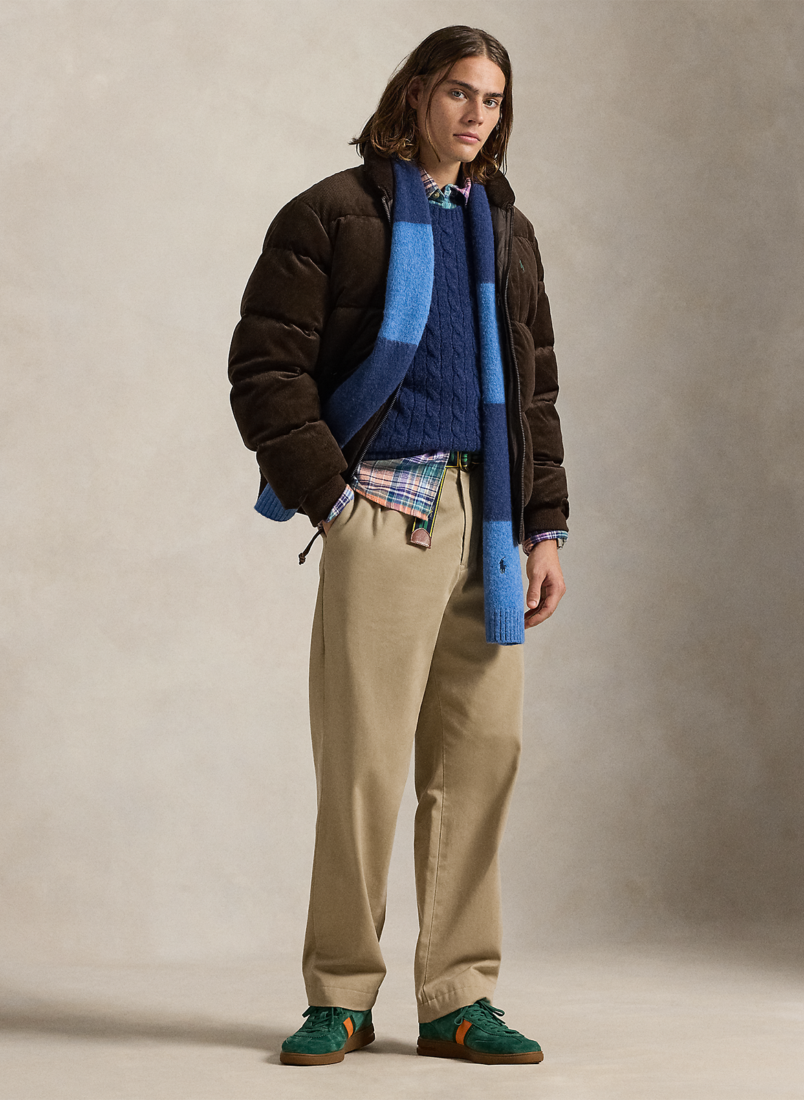 Doudoune col montant en coton POLO RALPH LAUREN Marron