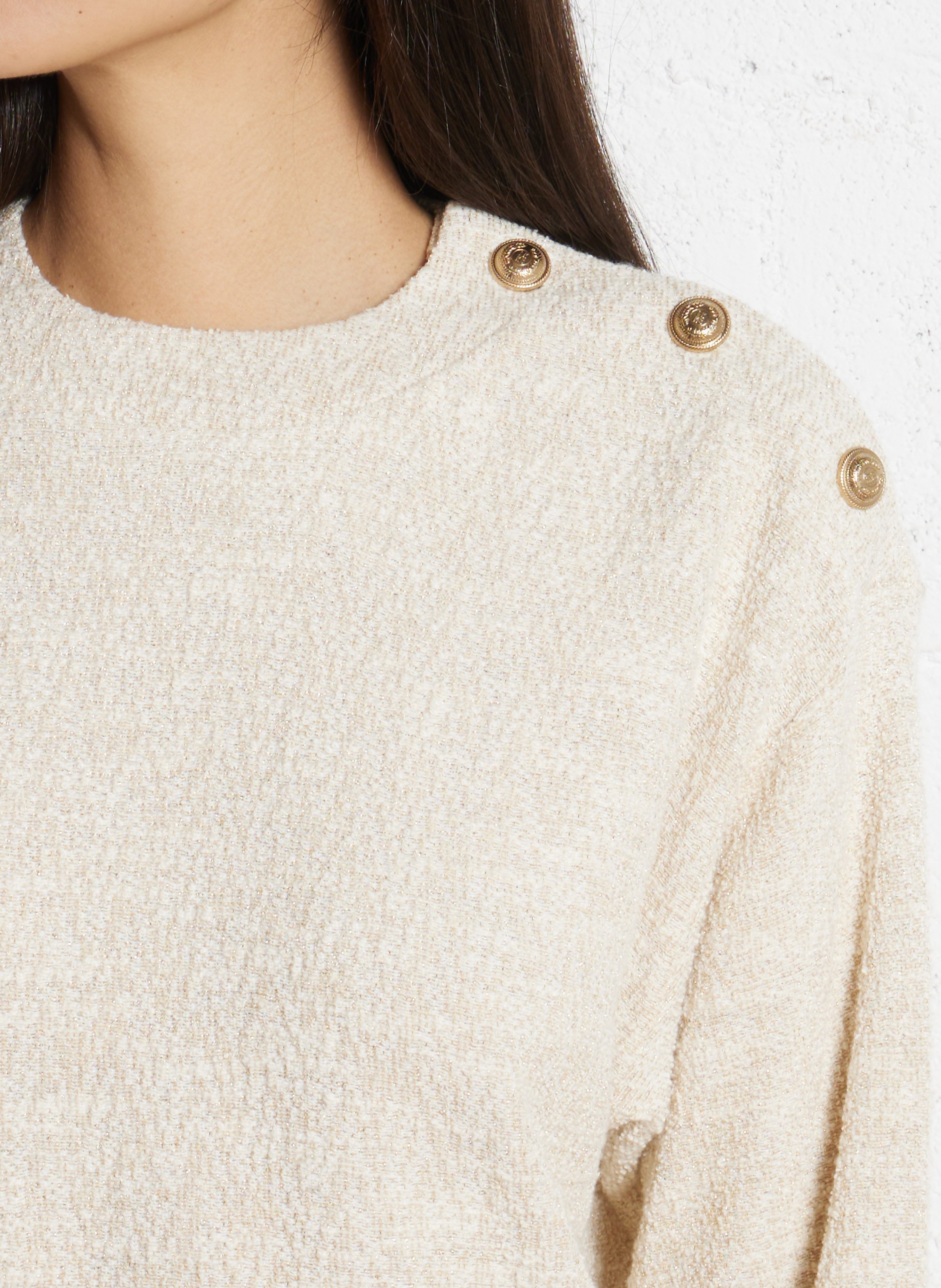 Ärmelloser Pullover mit Schnürung aus Baumwolle und Wolle IKKS Weiss