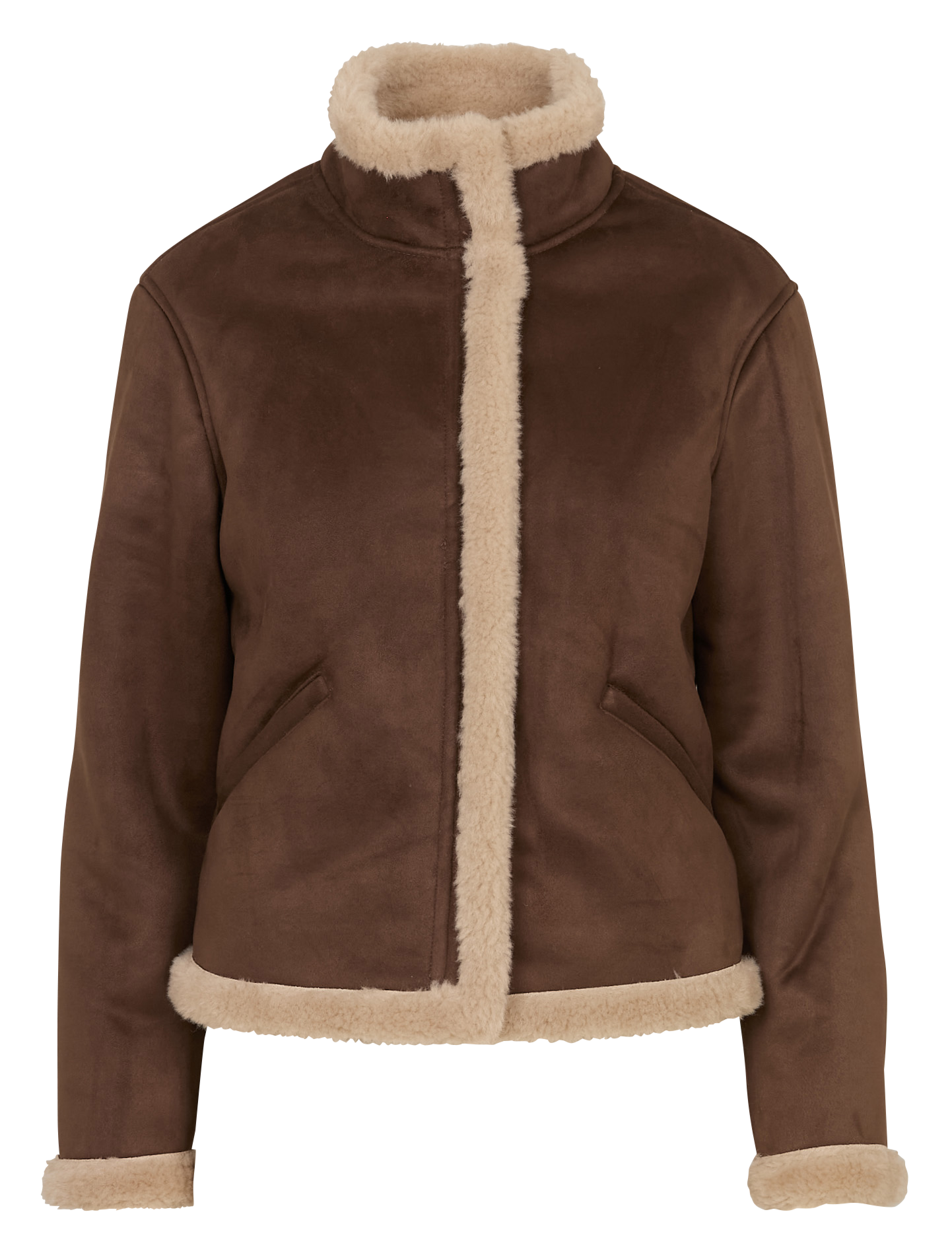 Veste droite en fourrure synthétique SUD EXPRESS Marron