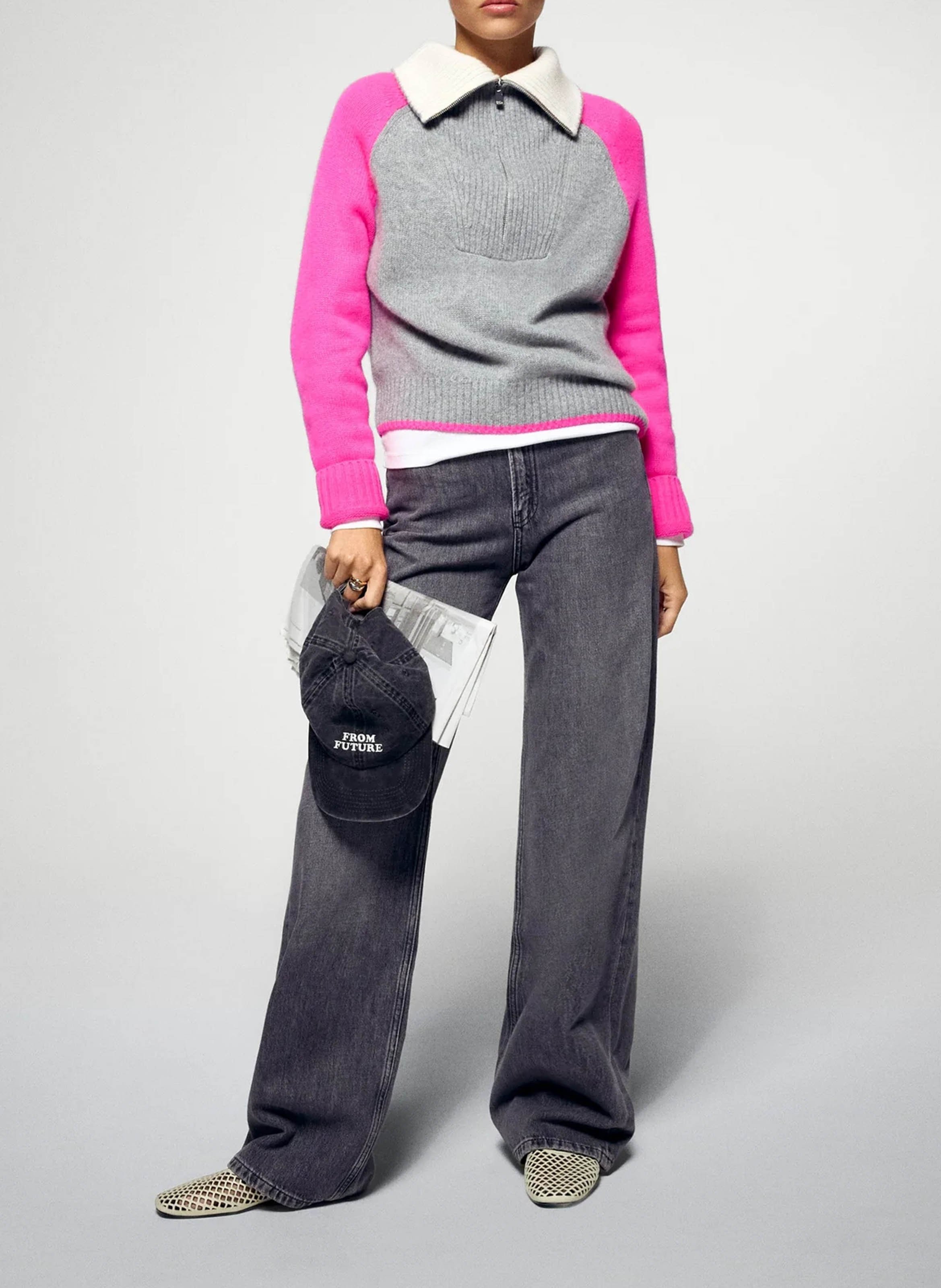 Pull oversize col montant en cachemire FROM FUTURE Gris