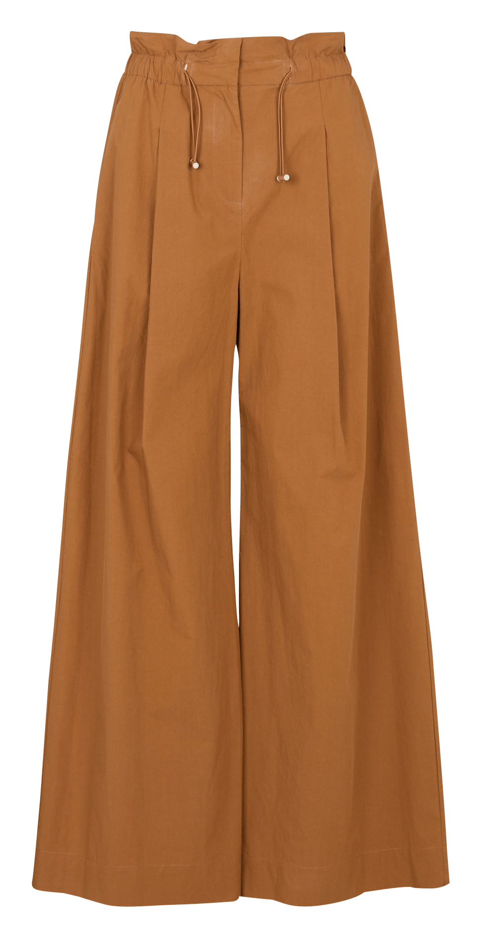 Pantalon large en coton bio Marron