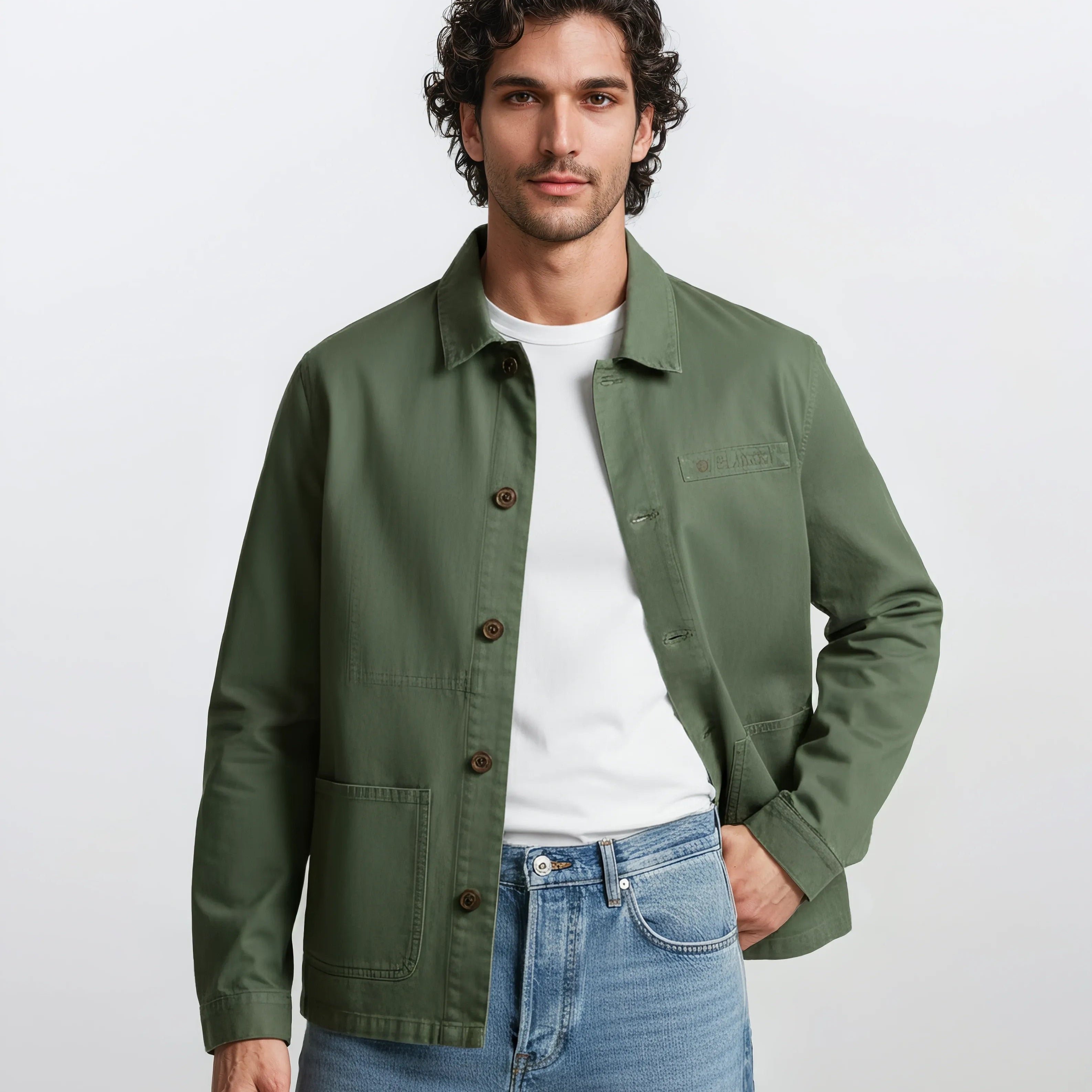 Cotton utility jacket SERGE BLANCO Khaki