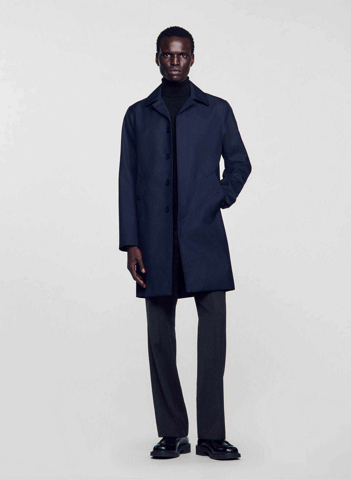 Veste droite col classique SANDRO Bleu