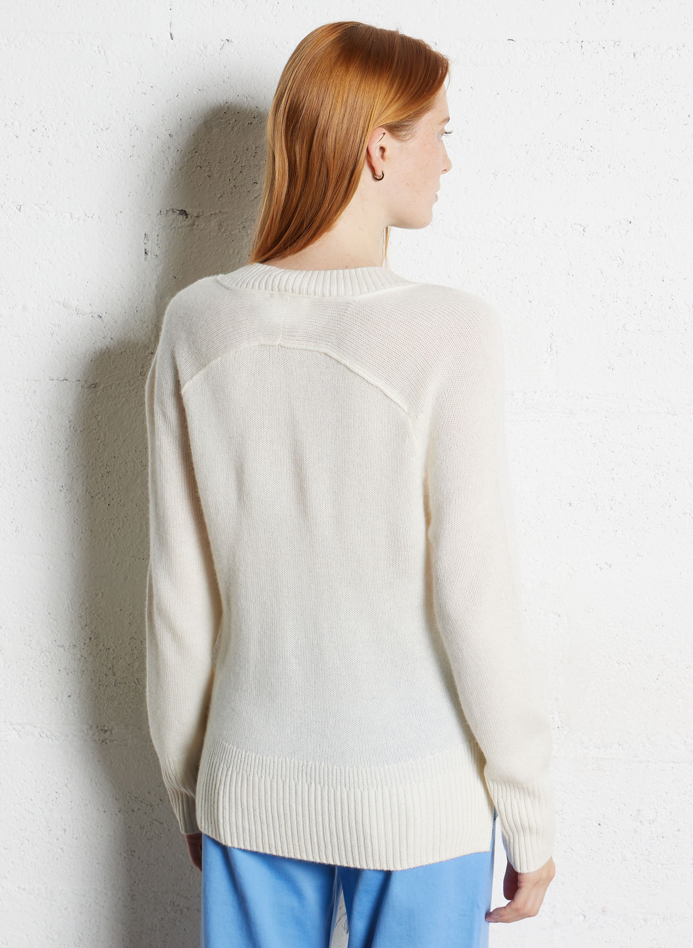 Ciel - Kaschmirpullover mit V-Ausschnitt MAISON 123 Weiss