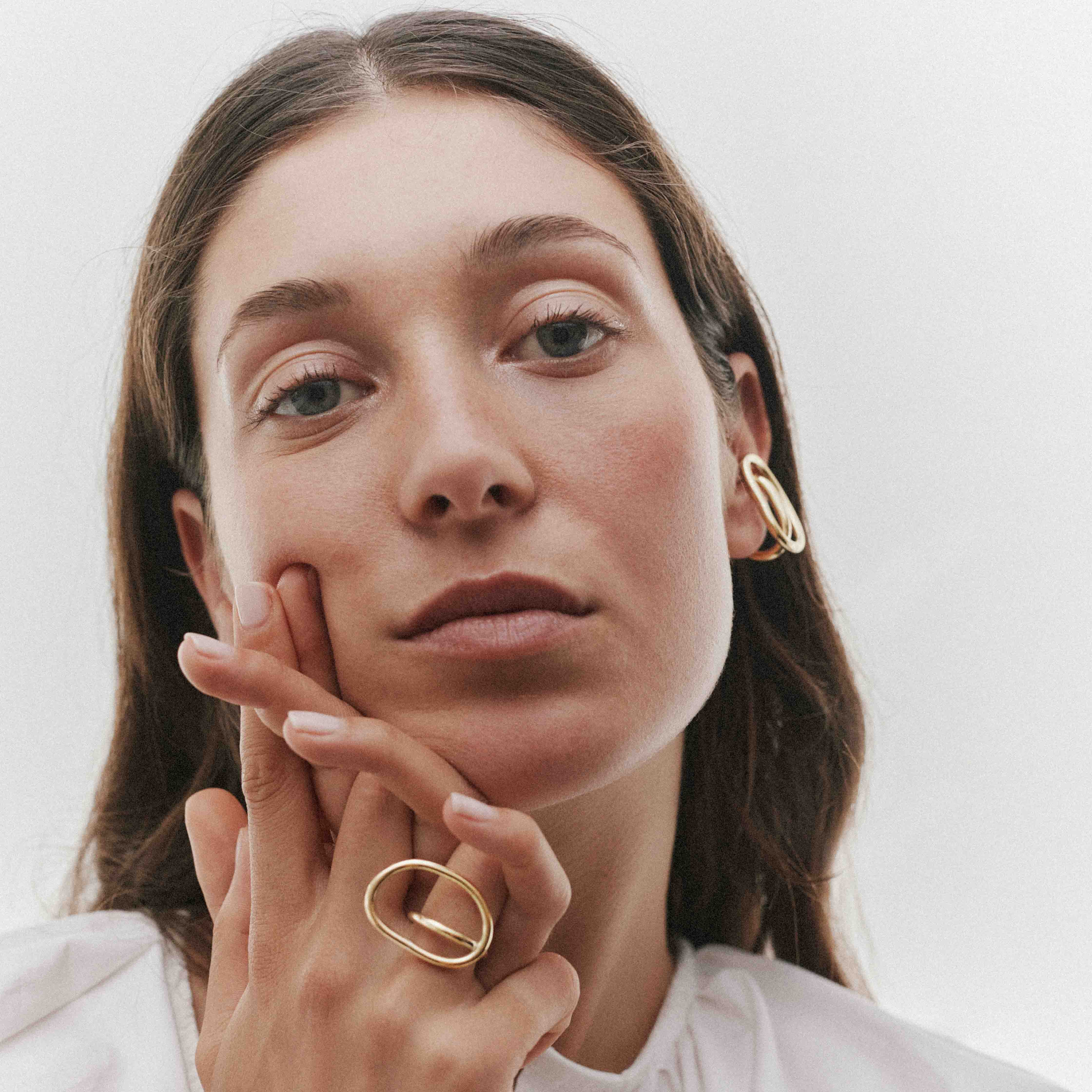 Adjustable ring, recycled silver MAYRENA Golden