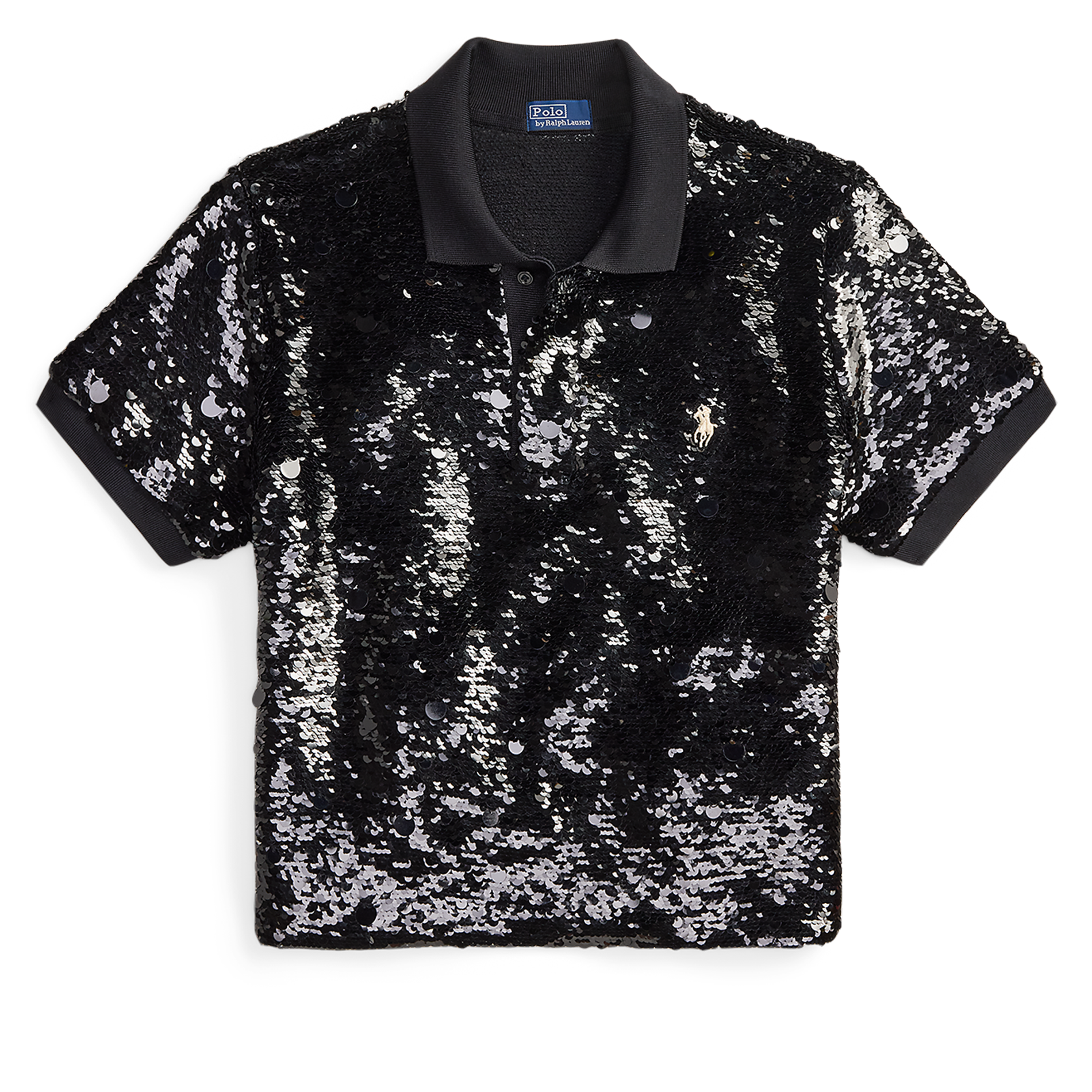 Sequin polo neck top POLO RALPH LAUREN Black