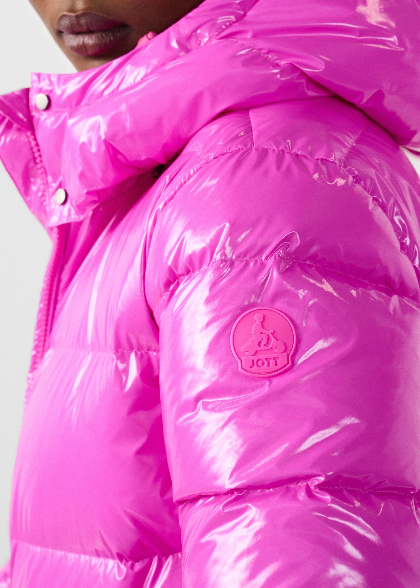 Prague Laquered Extreme Cold Puffer Coat JOTT Pink