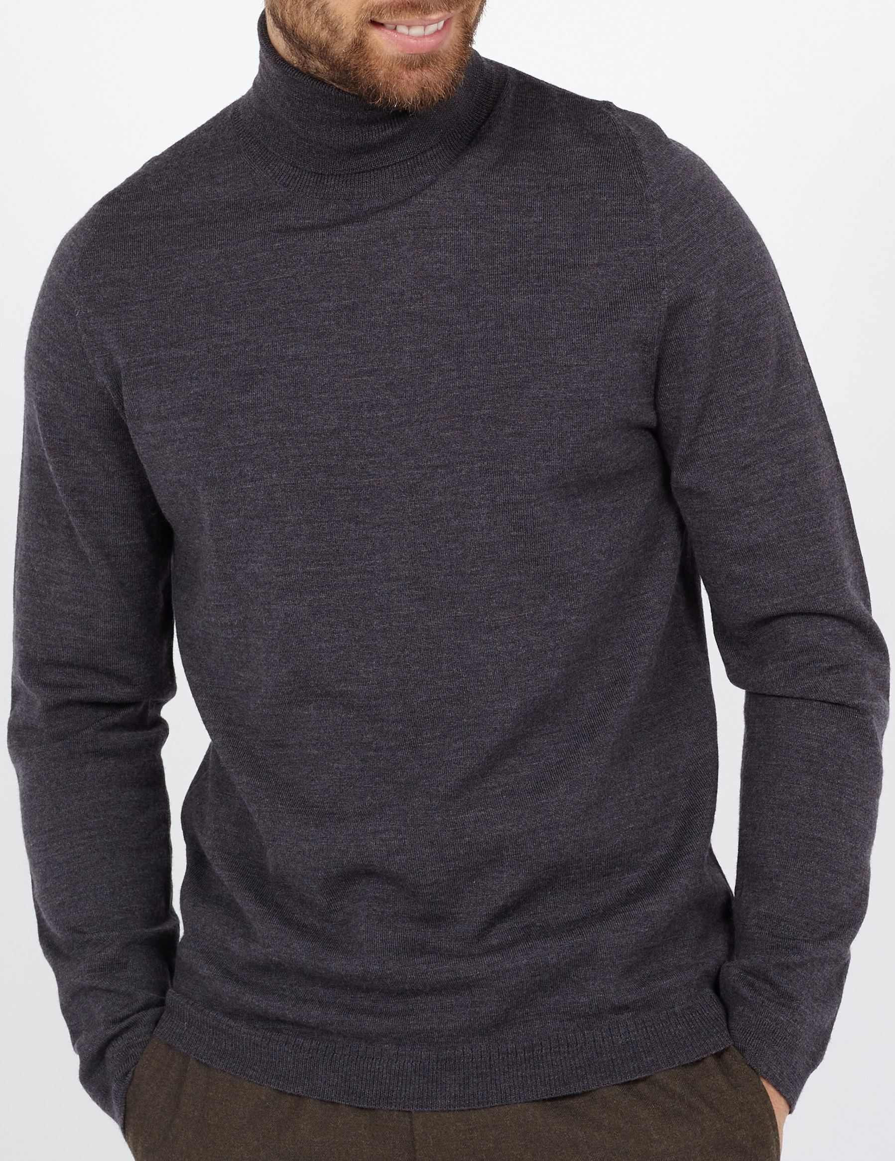 Rollkragenpullover aus Wolle, Regular Fit AU PRINTEMPS PARIS Grau