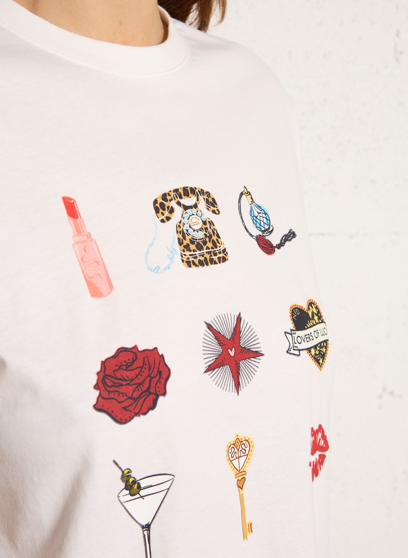 Tee-shirt ample manches courtes sérigraphié NEVER FULLY DRESSED Blanc