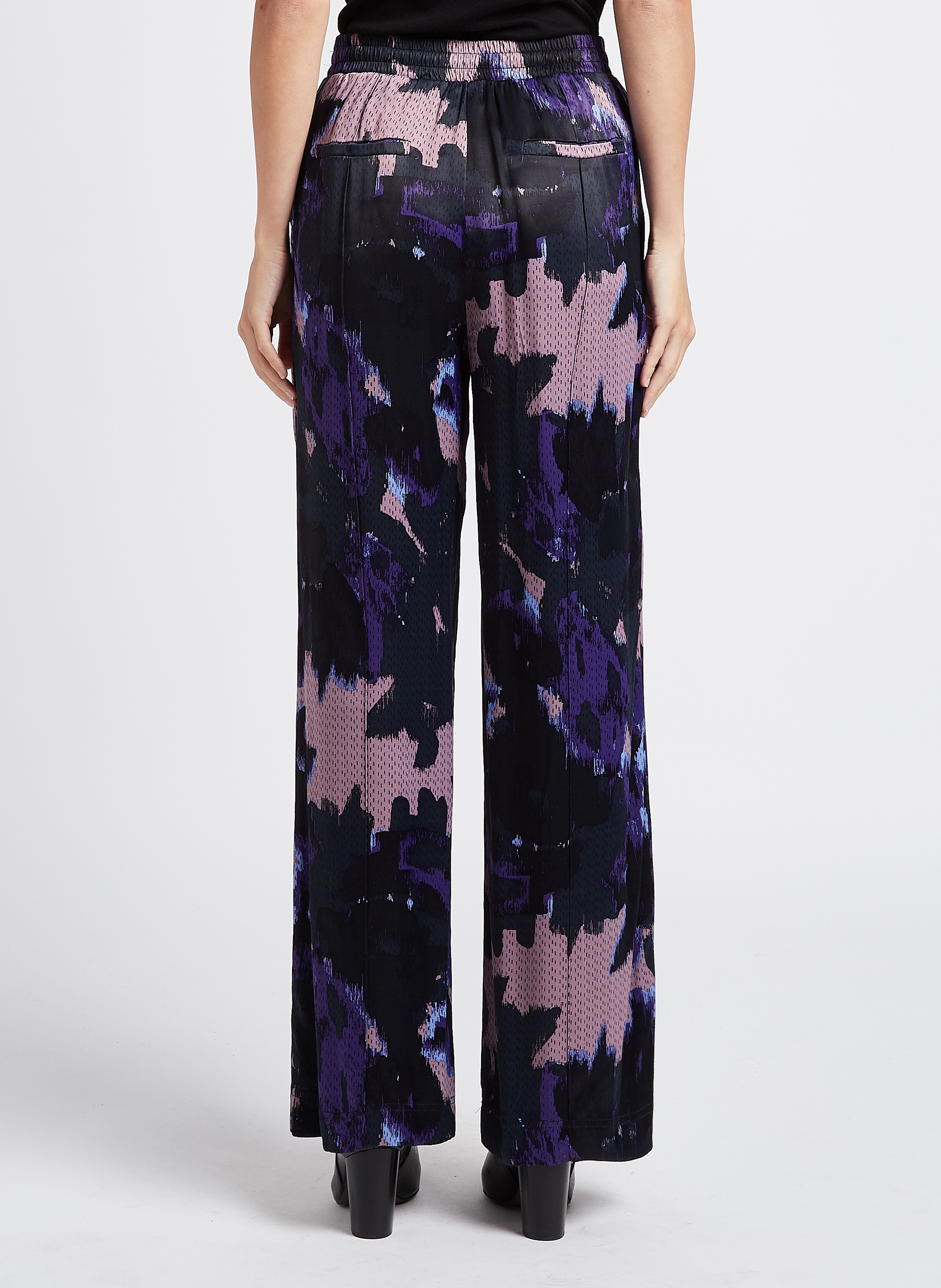 Printed high-waisted wide-leg trousers VILA Blue