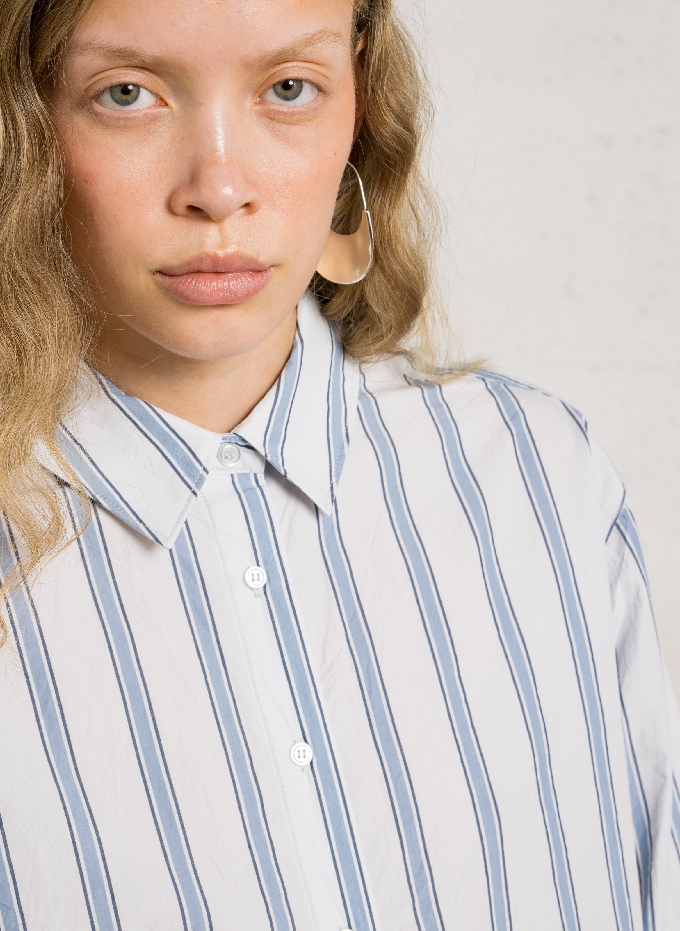 Loose-fit striped cotton shirt THE TINY BIG SISTER Blue