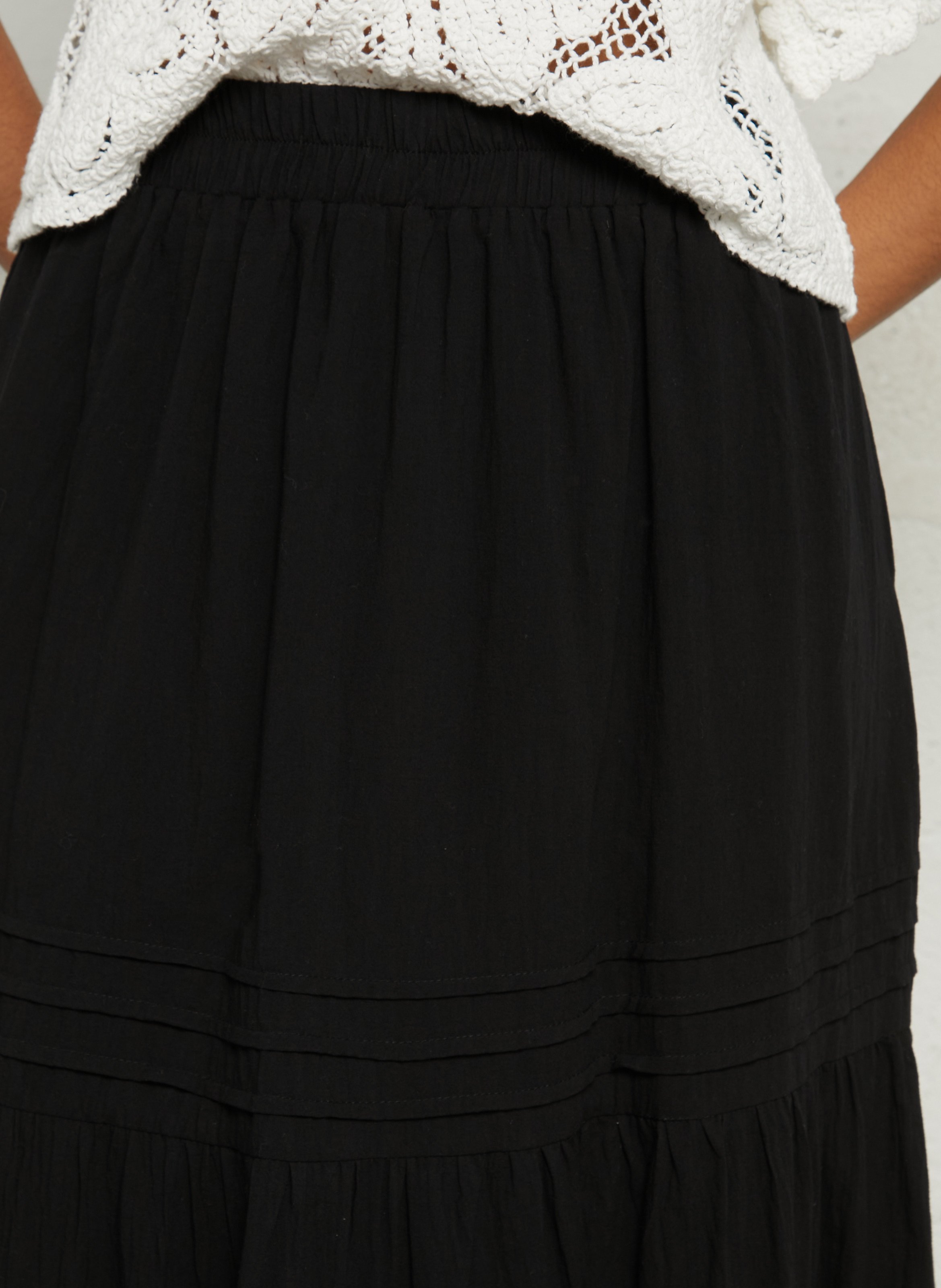 Cotton midi skirt THE KORNER Black