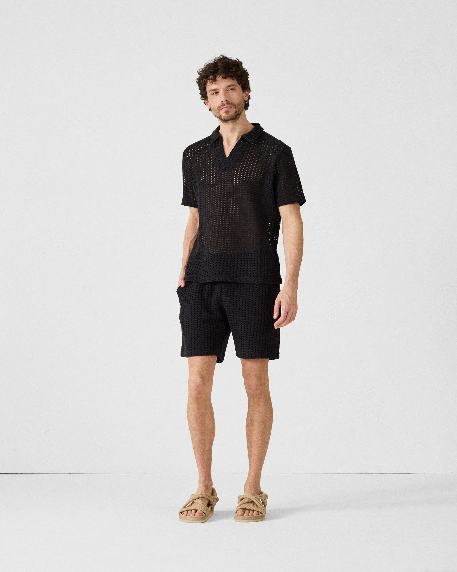 Bruno cotton knit polo JOTT Black