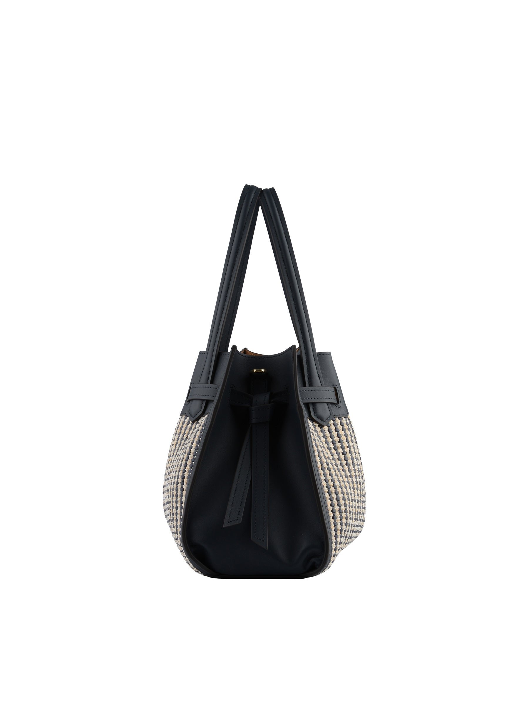 Calfskin leather handbag POURCHET Blue