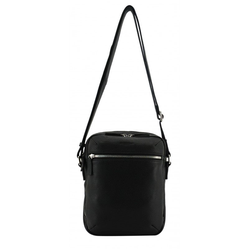 Crossbody bag in cowhide leather POURCHET Black