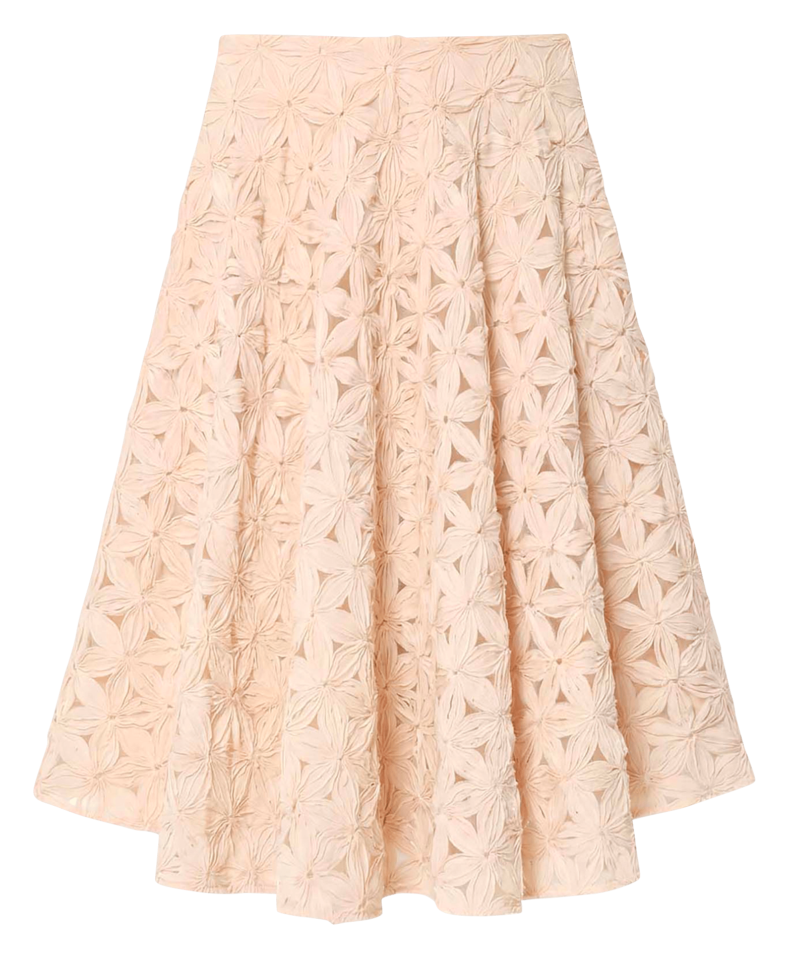 Uitlopende midirok met reliëfbloemen TARA JARMON Beige