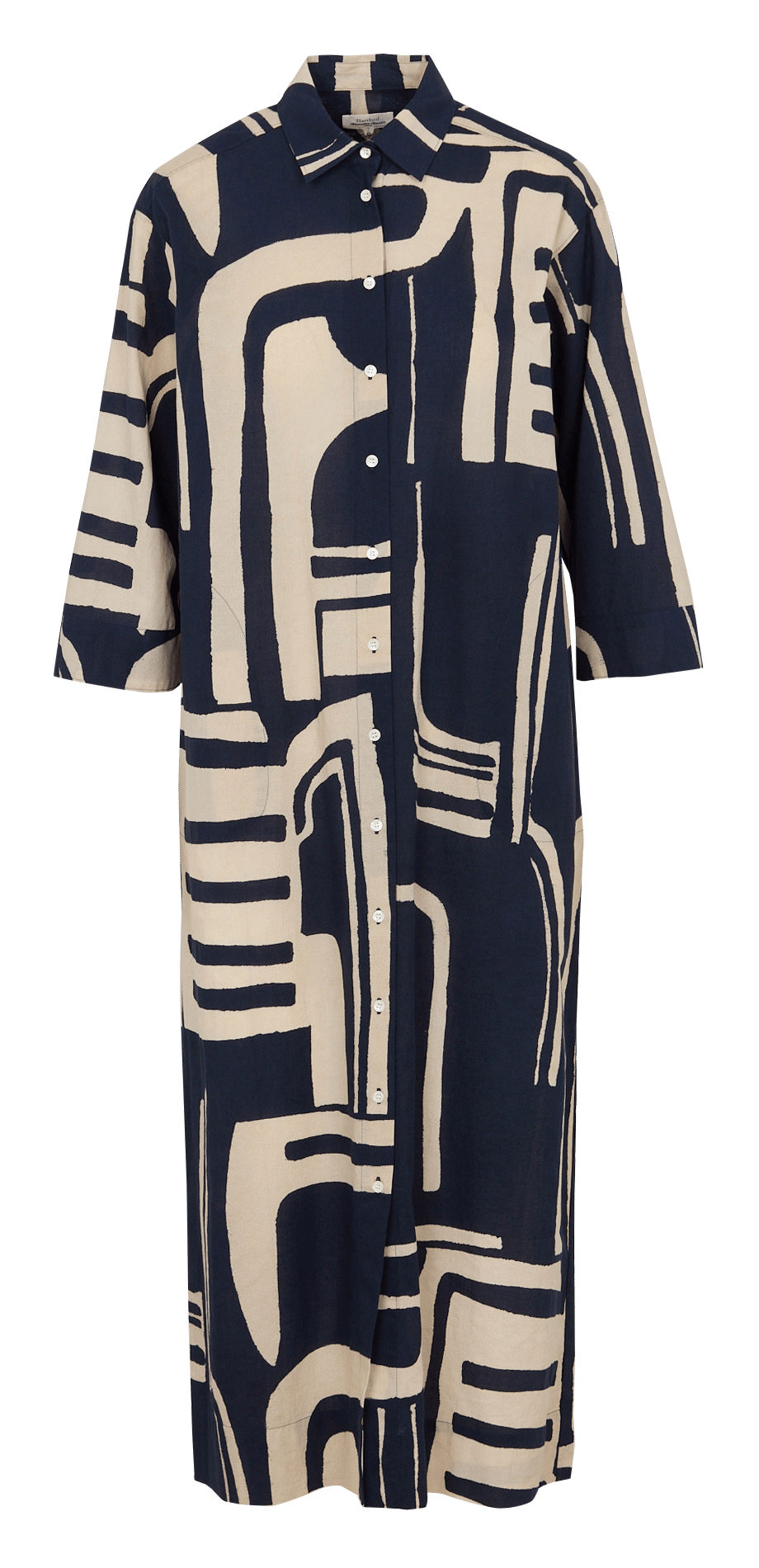 Robe longue col classique en coton imprimé HARTFORD Multicolore