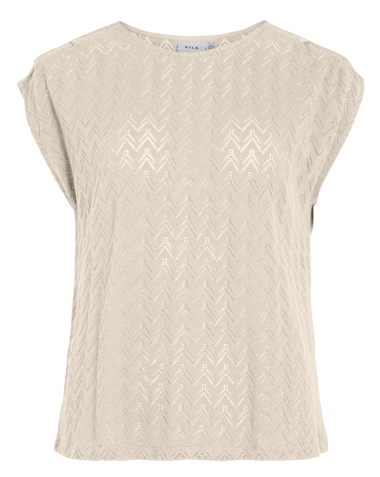 Oberteil mit Rundhalsausschnitt aus Bio-Baumwolle mit Lochmuster VILA