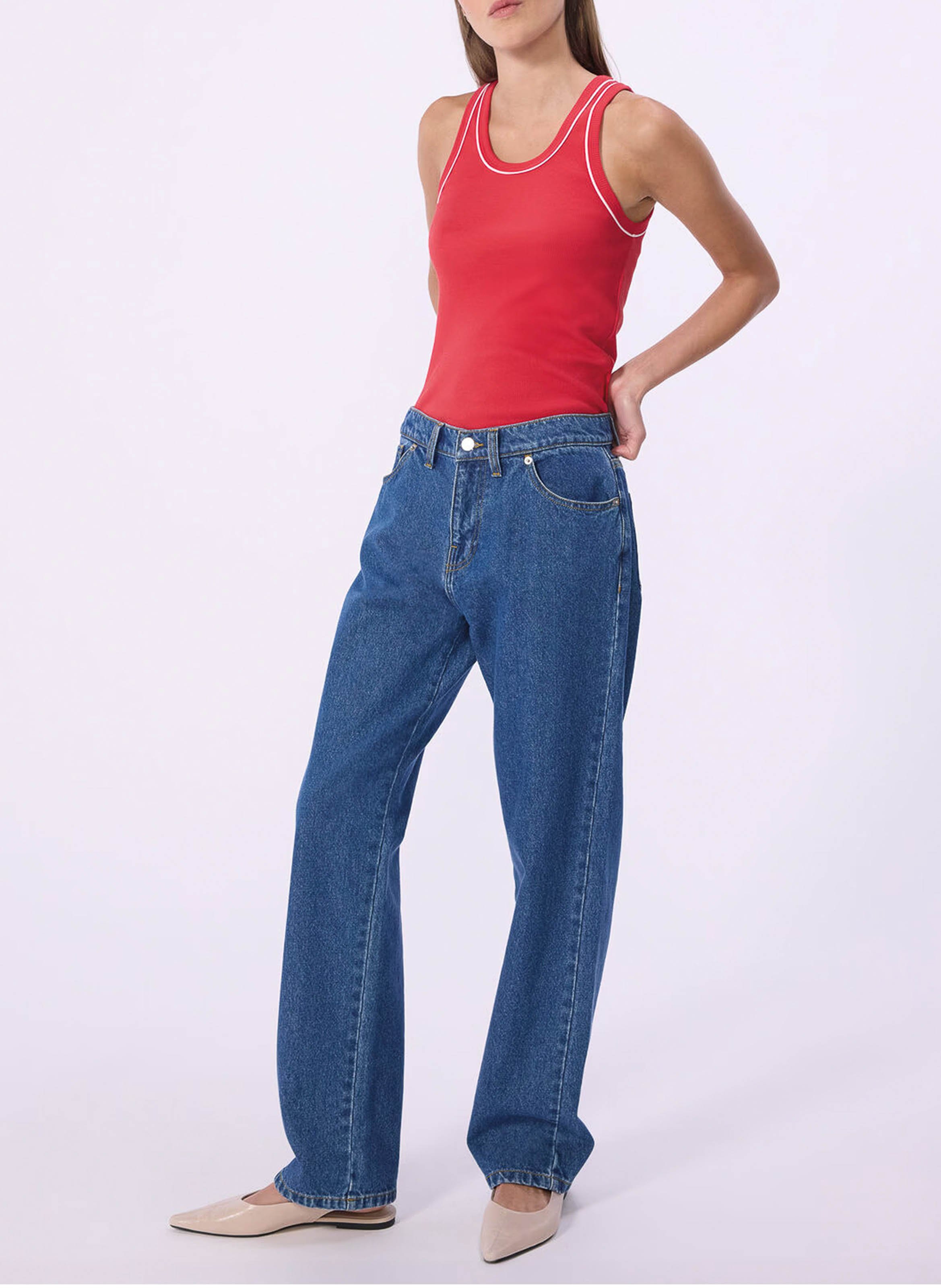 Baumwoll-Tanktop mit Rundhalsausschnitt PETIT BATEAU Rot