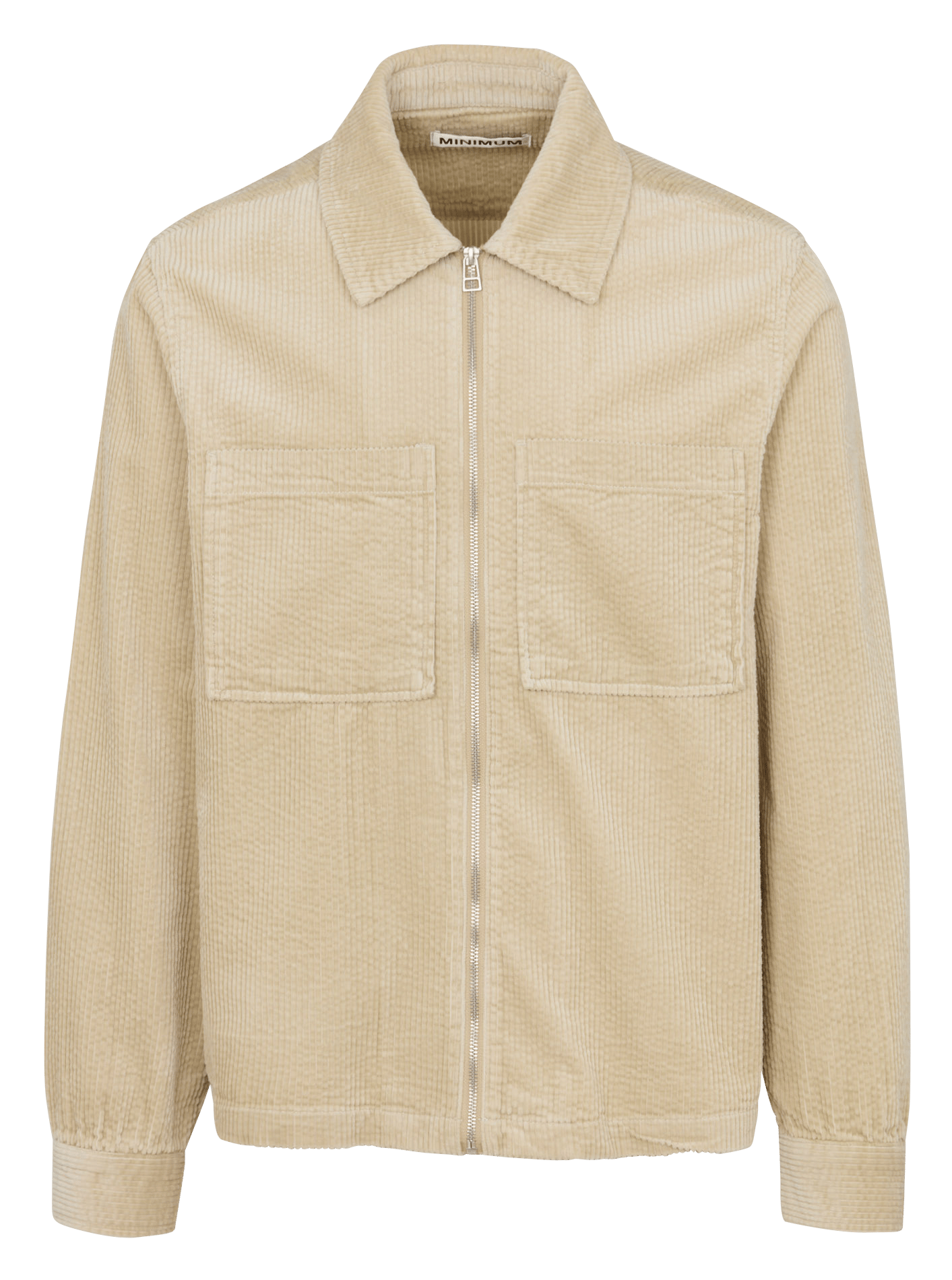 Katoenen jack met klassieke kraag MINIMUM Beige