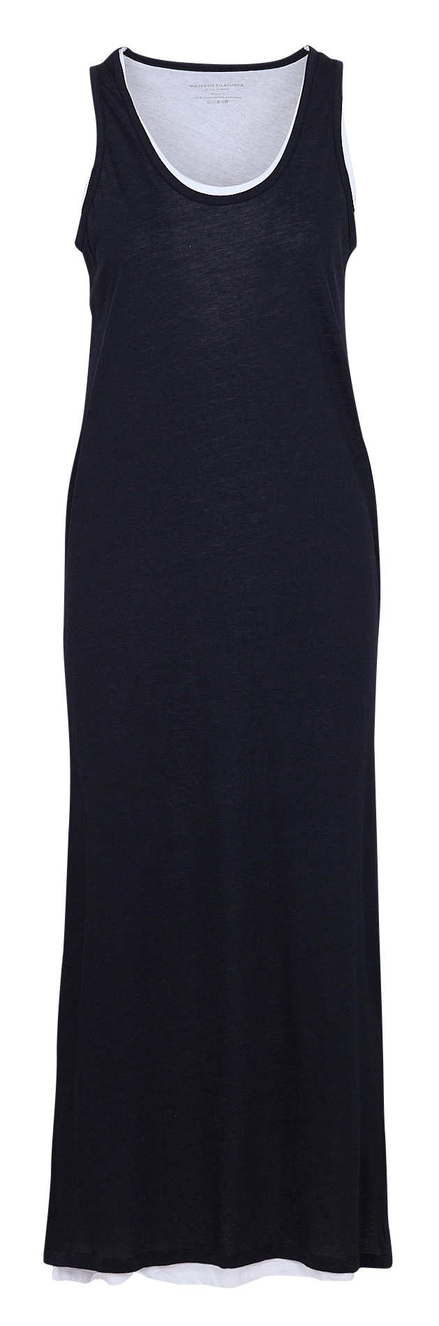 Langes Baumwollkleid mit Rundhalsausschnitt MAJESTIC FILATURES Blau