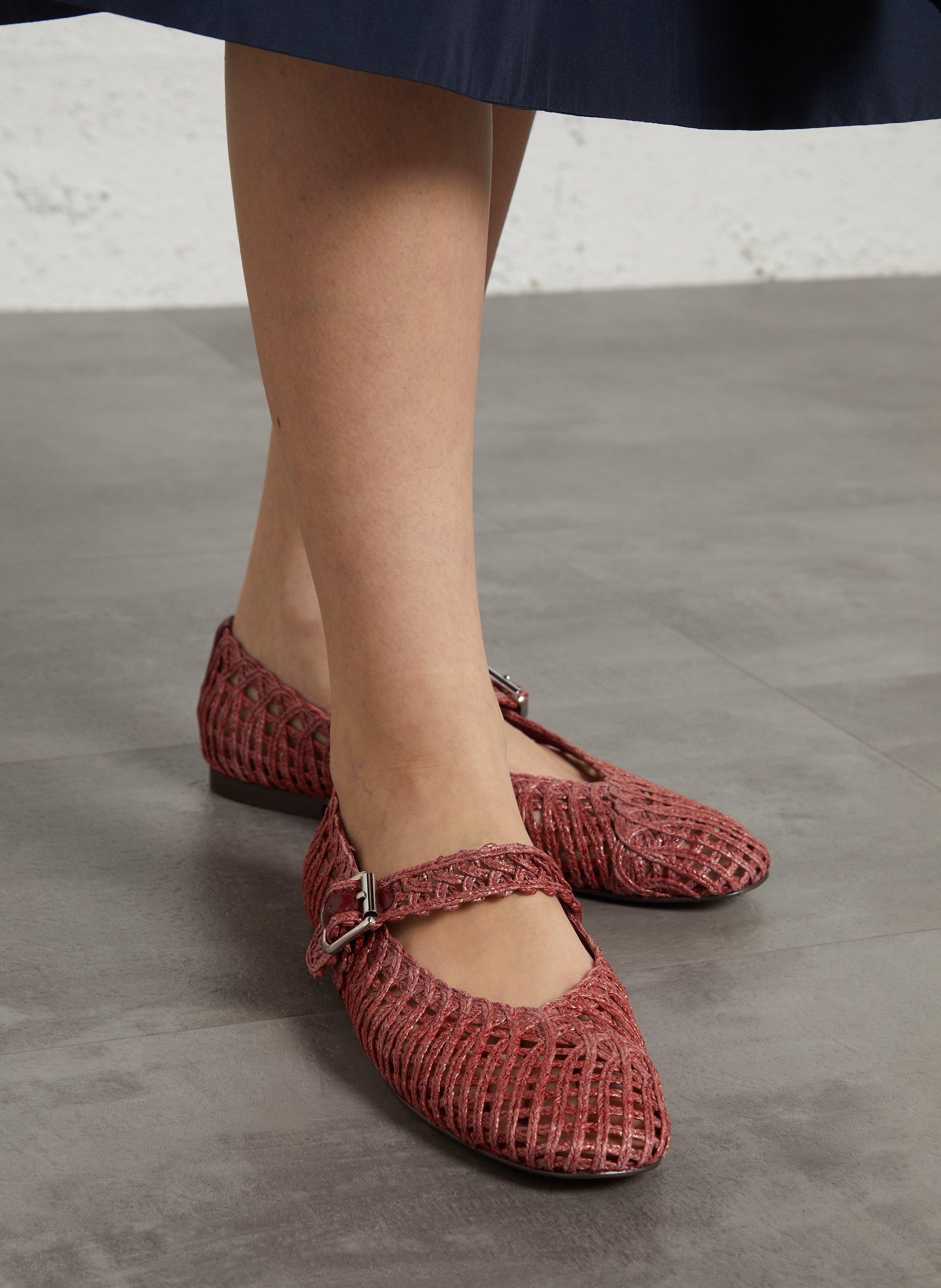 Ballerines en raphia BIBI LOU Rouge