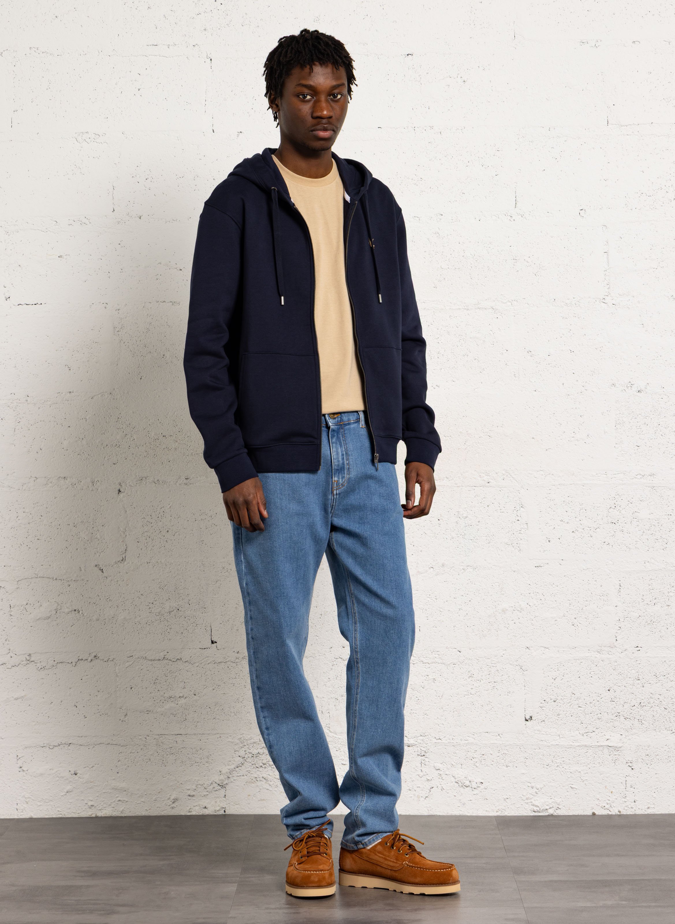 Sweat à capuche droit en coton mélangé CHEVIGNON Bleu