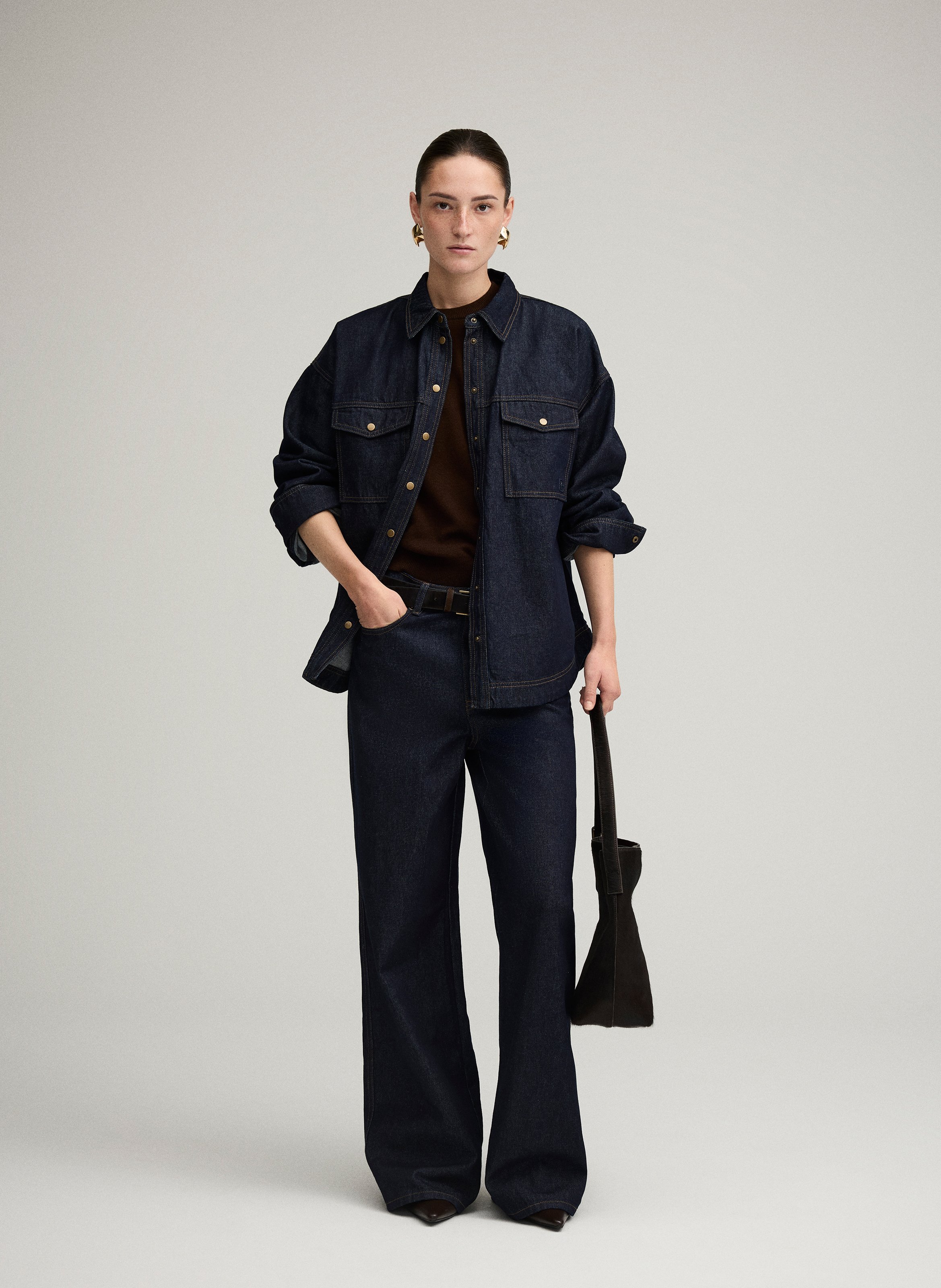Gerade geschnittenes Hemd aus Baumwolldenim ROUGE EDIT Blau