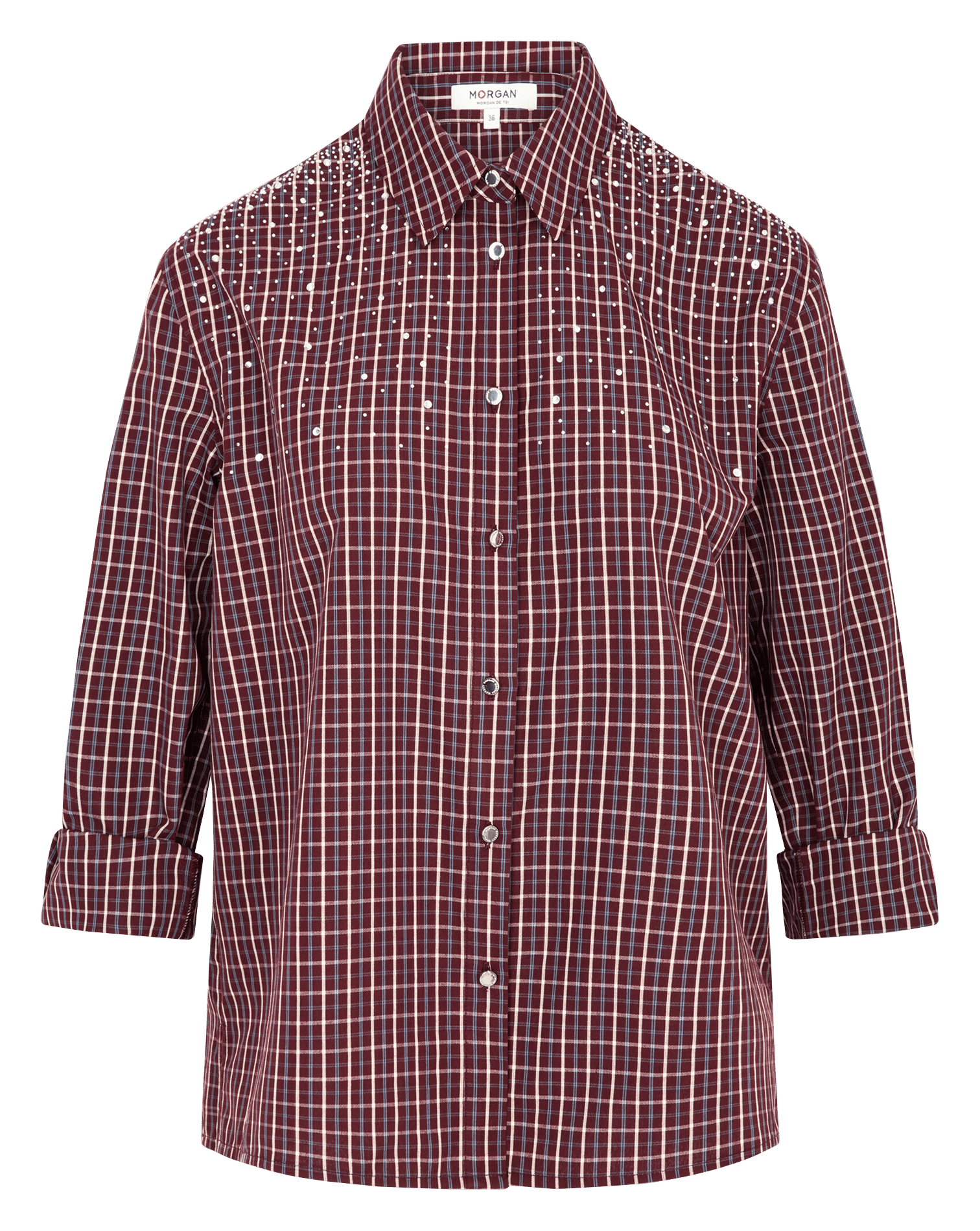 Chemise oversize à carreaux MORGAN Rouge