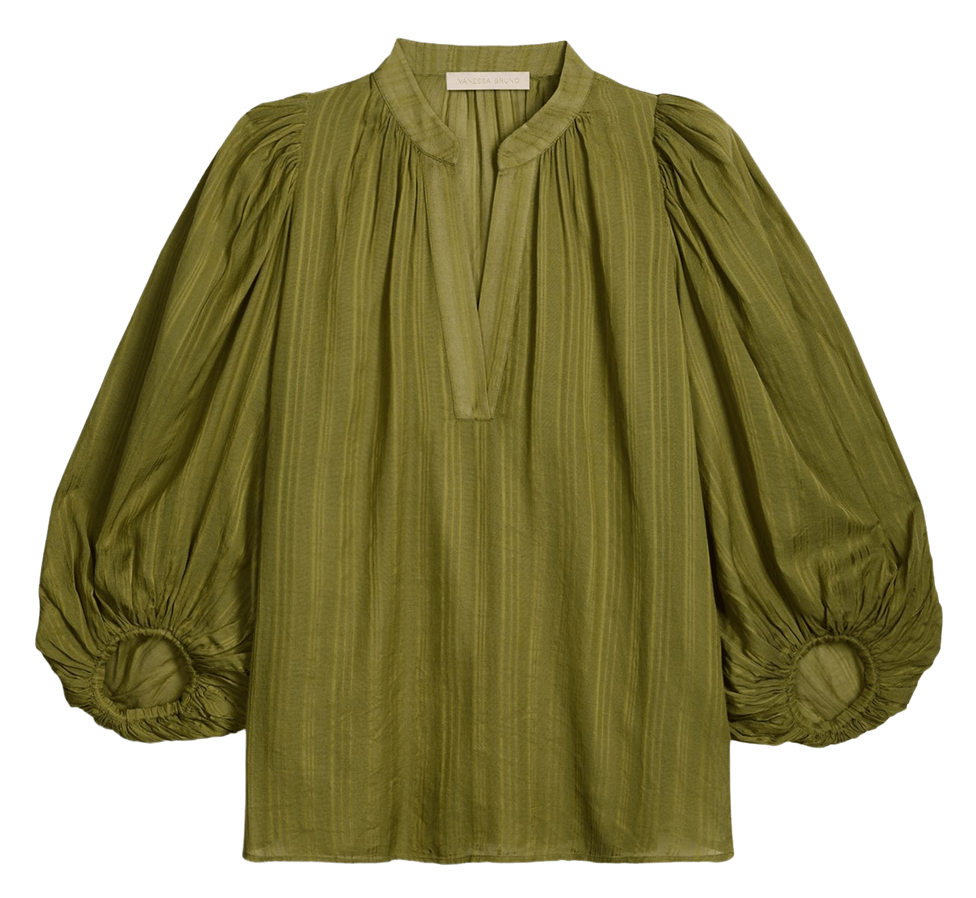 Oversized cotton blend blouse VANESSA BRUNO Green