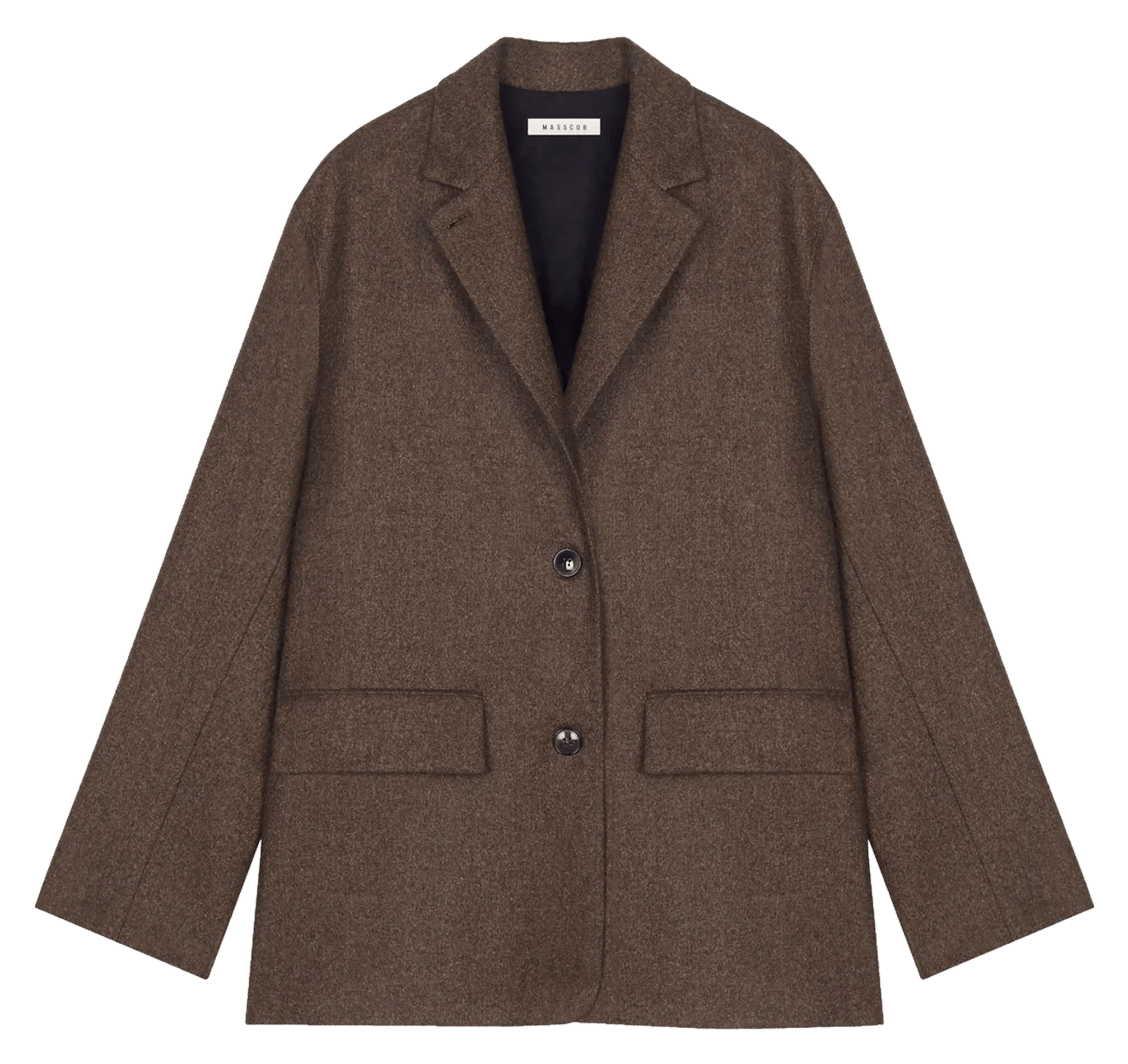 Giacca con collo a revers in lana MASSCOB Marrone