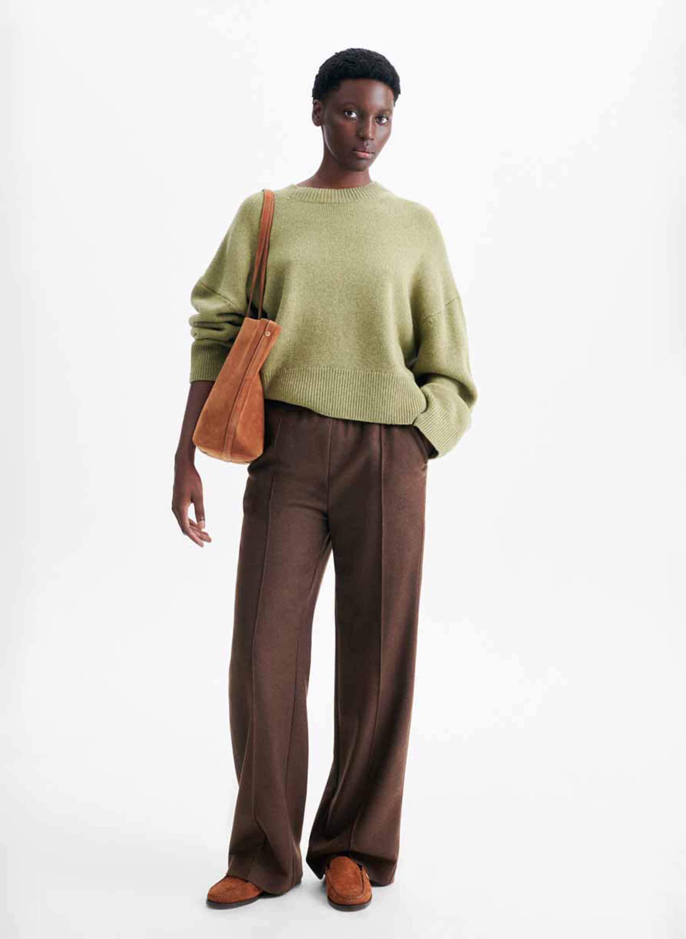 Loose-fit round-neck wool sweater | Brown VANESSA BRUNO Women