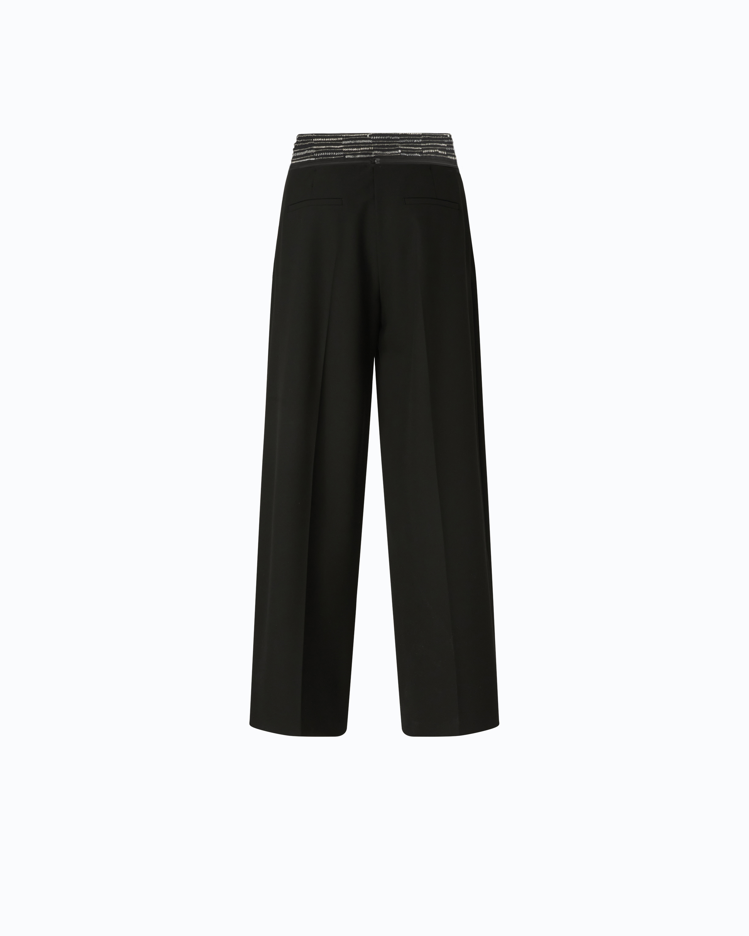 Jewelled-Waist Palazzo Trousers PINKO Black