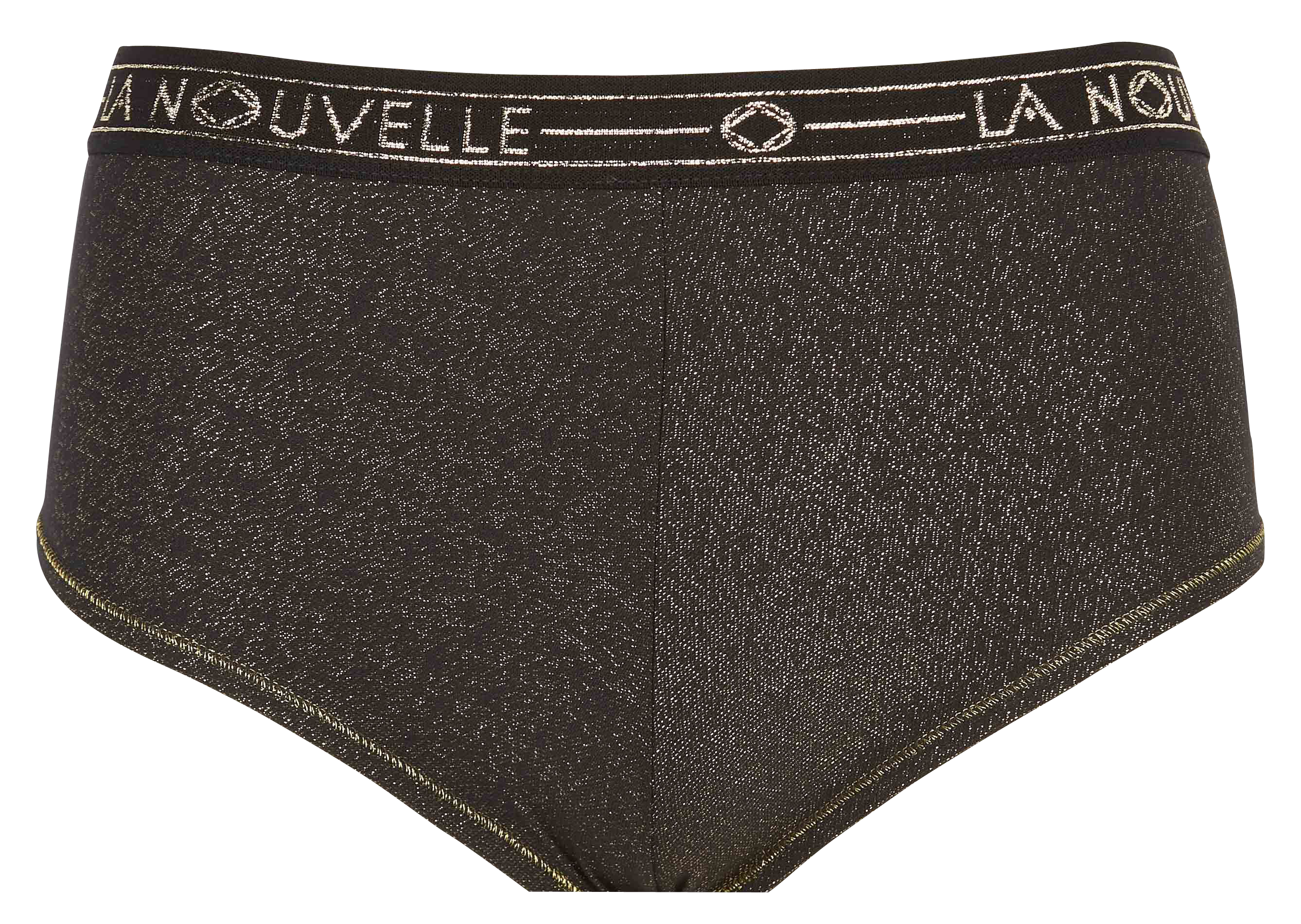 Low-rise boy shorts with metallic thread LA NOUVELLE Black