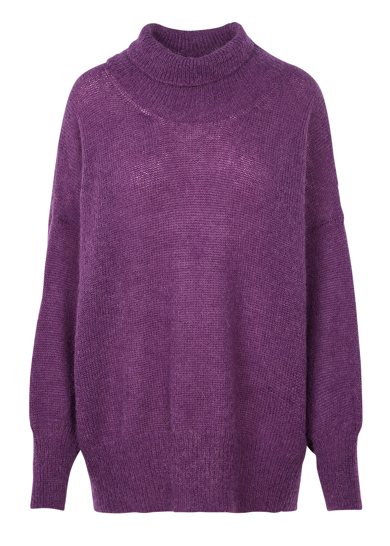 High-neck Wool-blend Loose-fit Sweater 