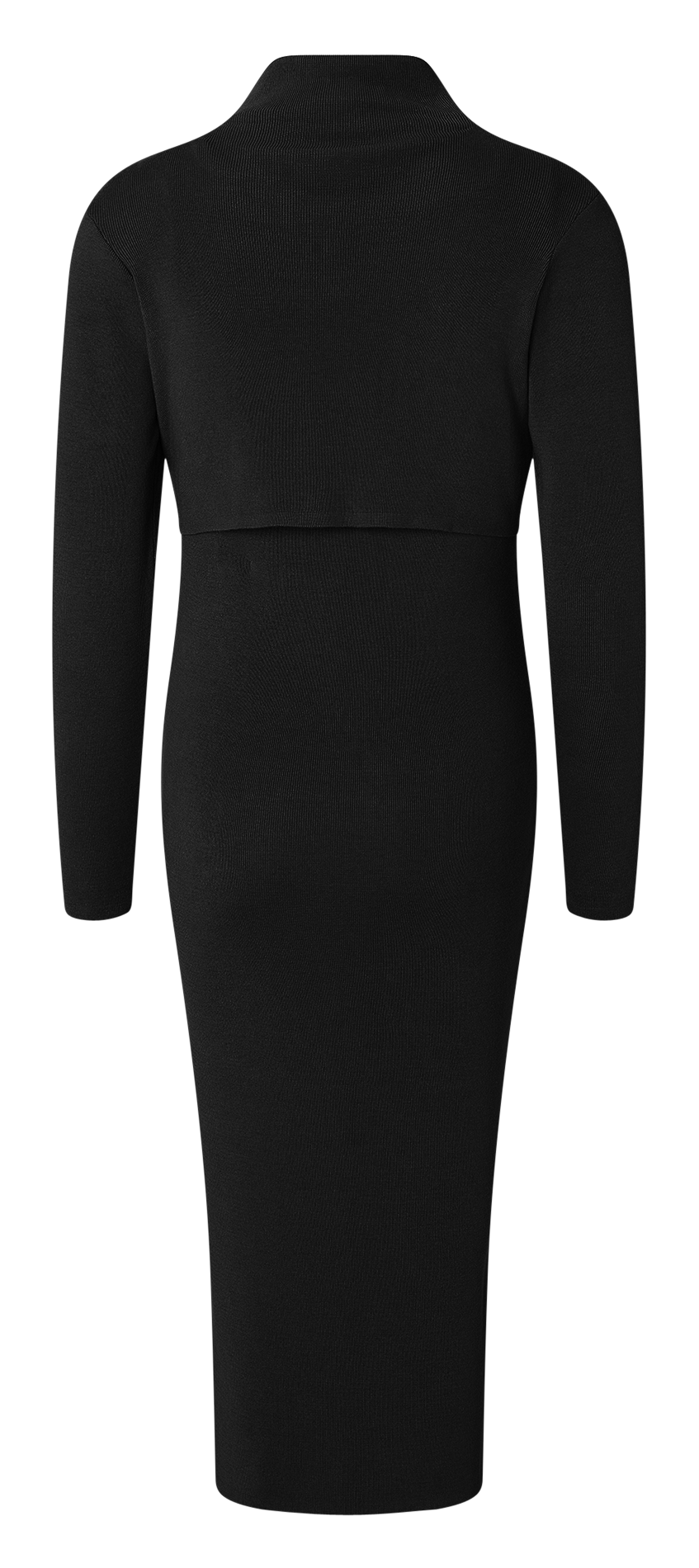 Halflange borstvoedingsjurk met opstaande kraag NOPPIES Zwart