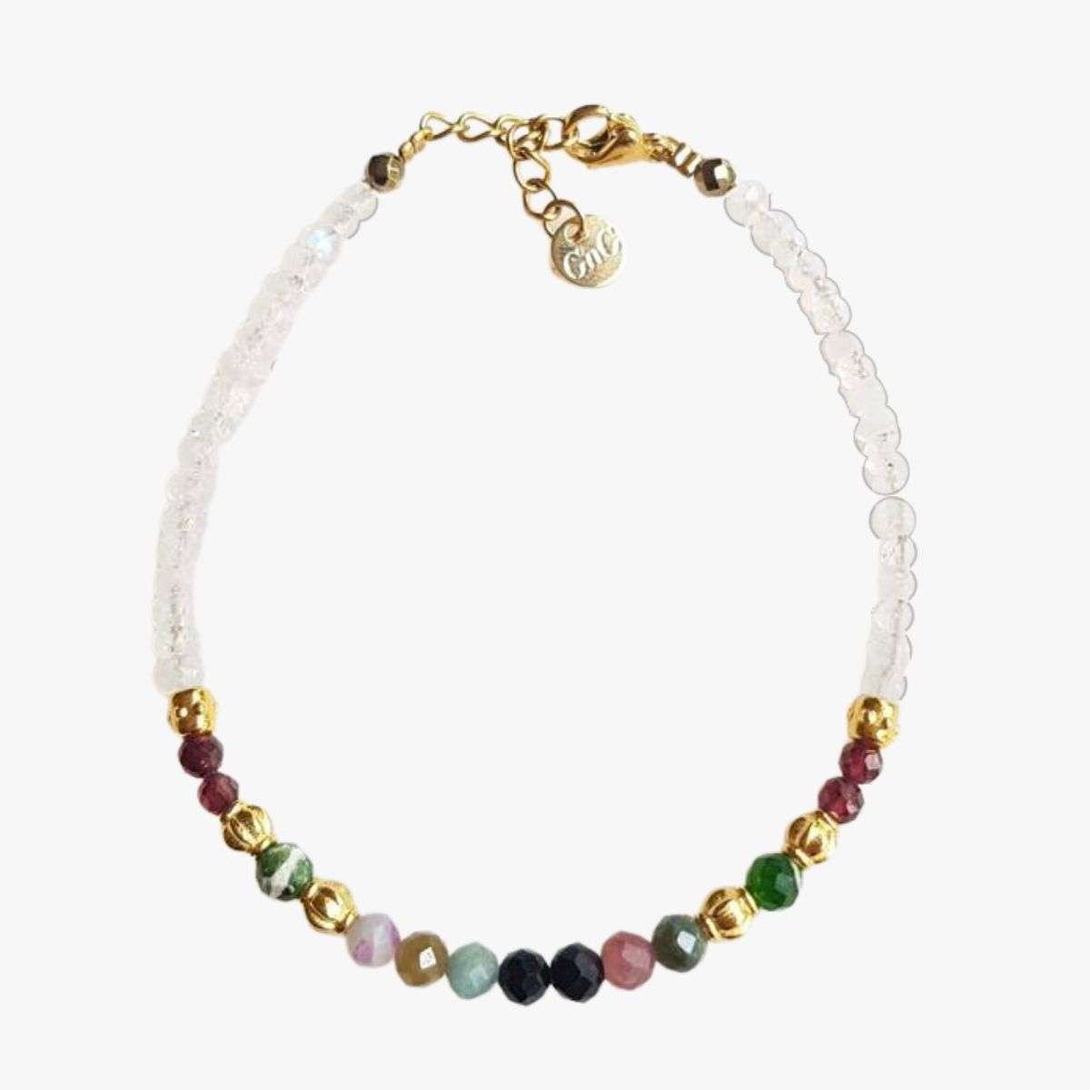 Moonstone and tourmaline bracelet GINANDGER Multicolored